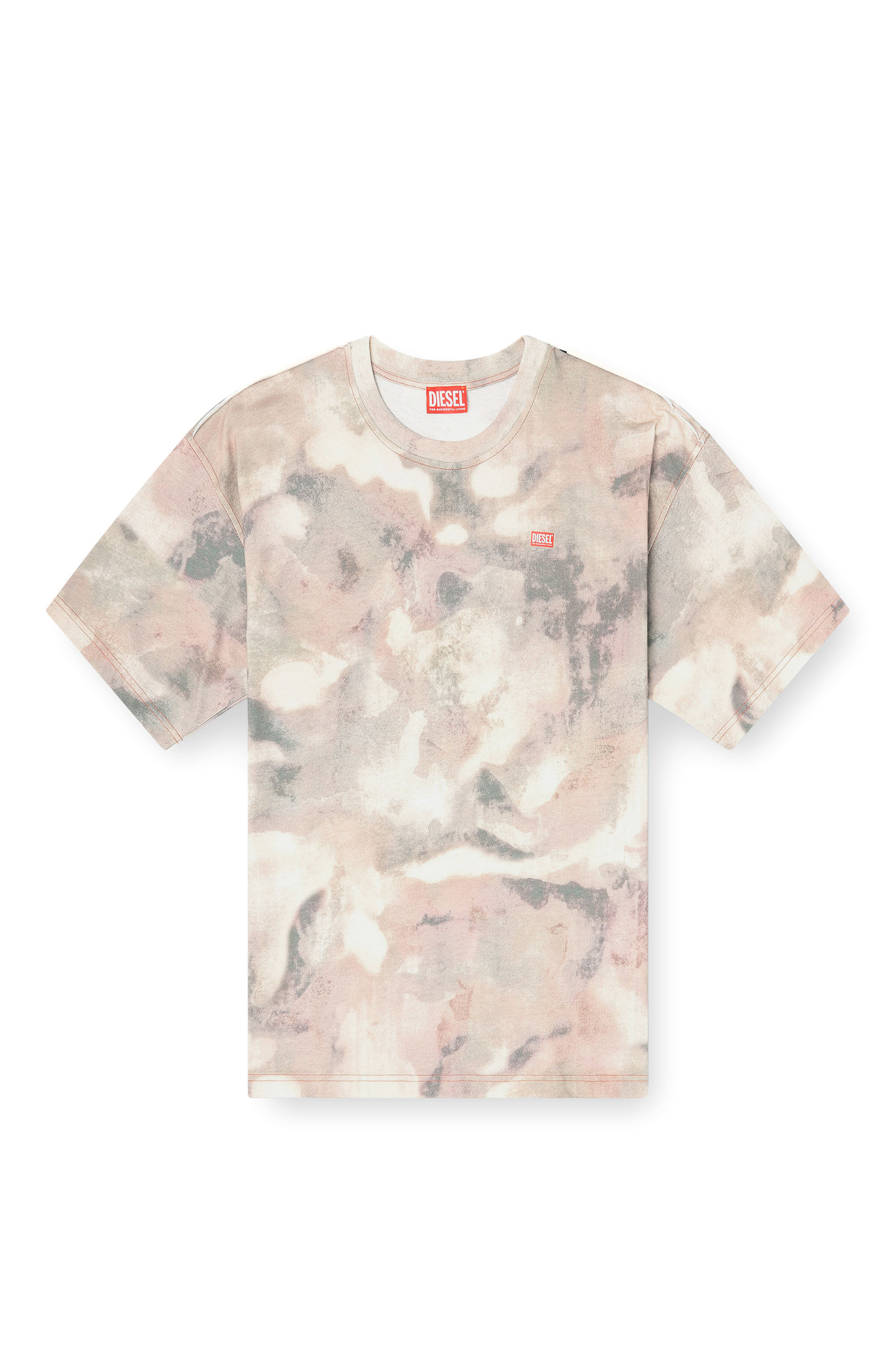 Diesel - T-BOXT-V7, Man's Heavy cotton T-shirt with camo print in Beige/Brown - 2