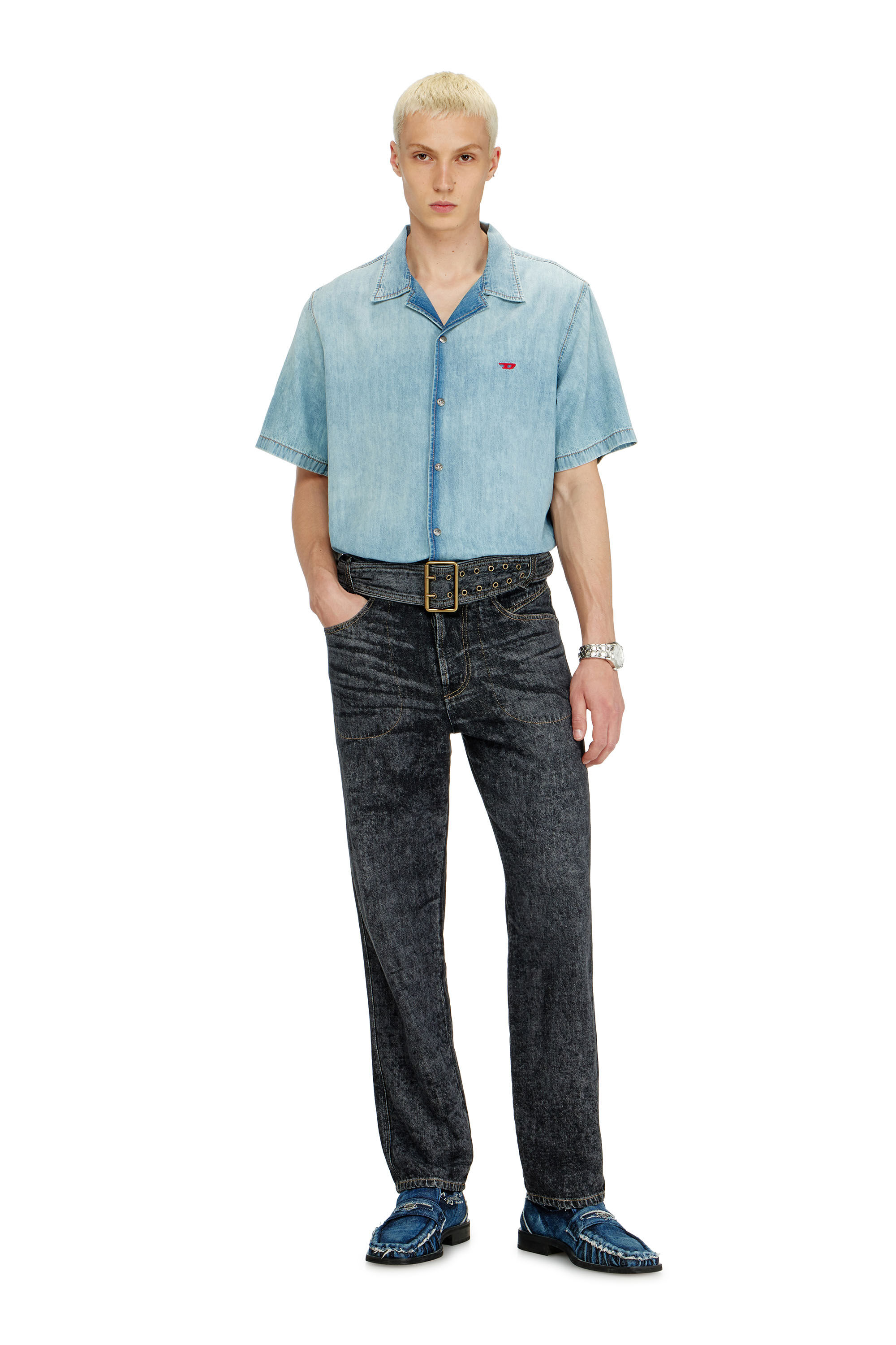 Diesel - Man's Relaxed Jeans D-Marcus 09Q24, Black/Dark grey - 2
