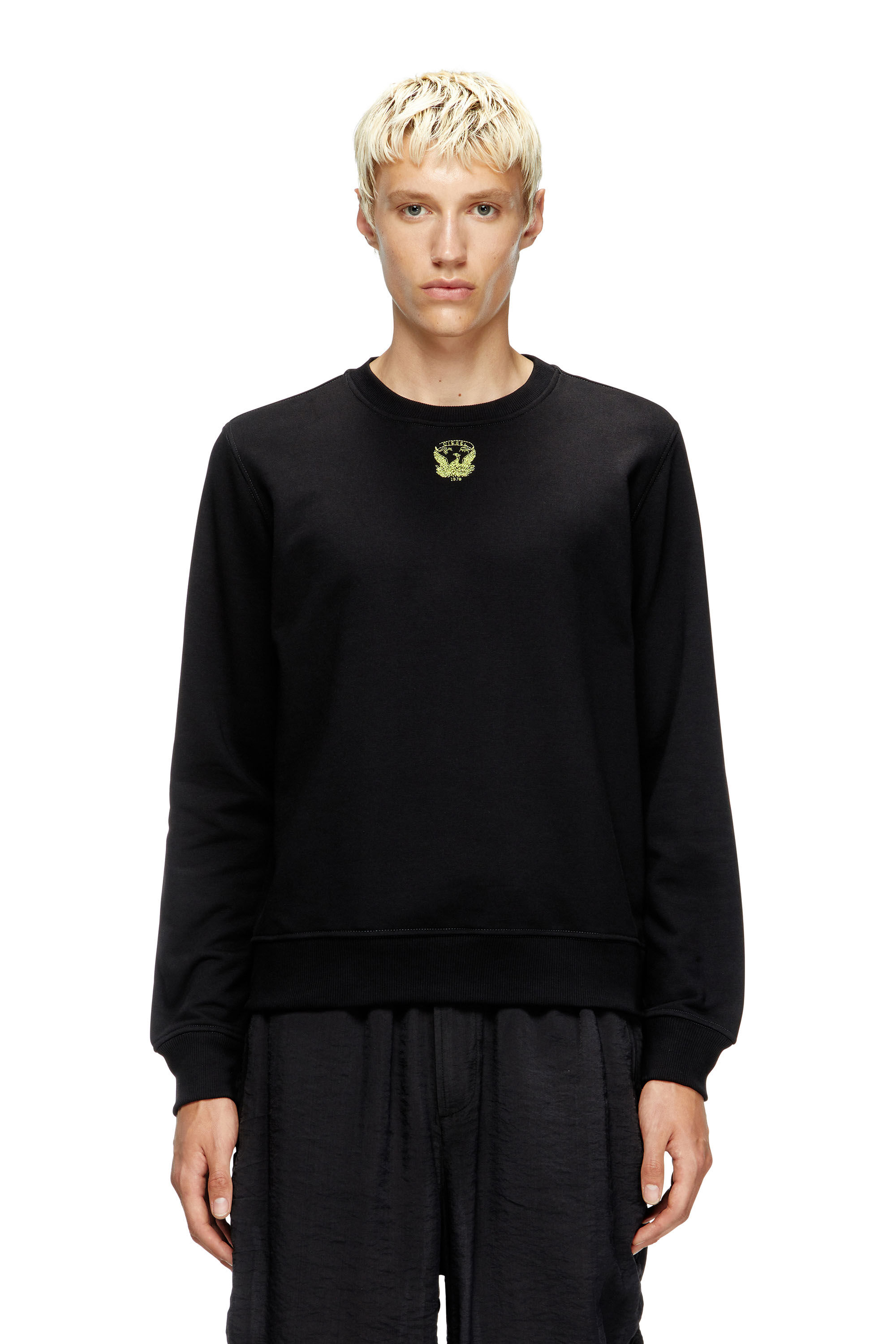 Diesel - S-GINN-T1, Man's Sweatshirt with embroidered phoenix in Black - 3