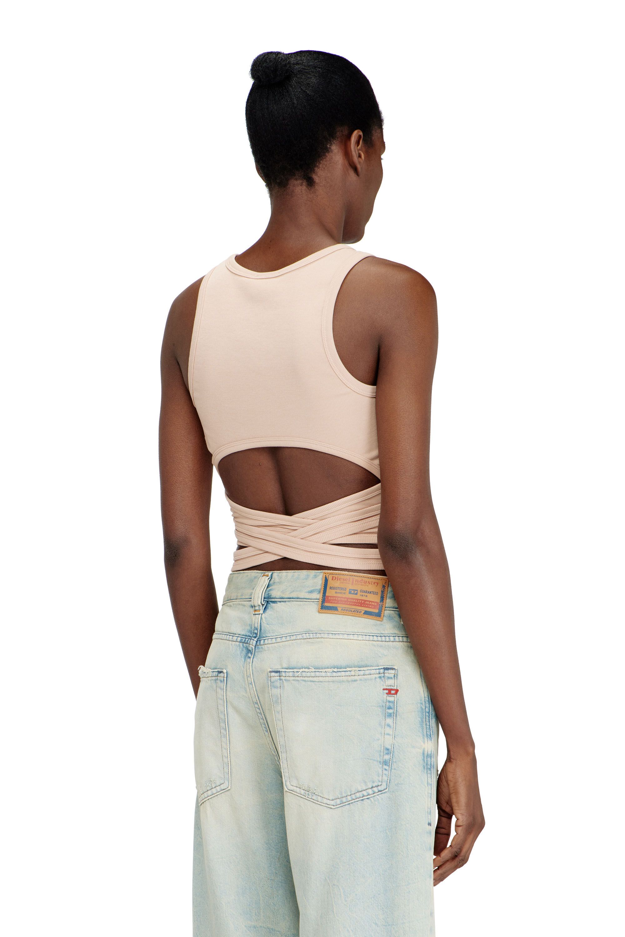 Diesel - T-ANKY-TAIL-S1, Woman's Crop top with wrap-around design in Pink - 4