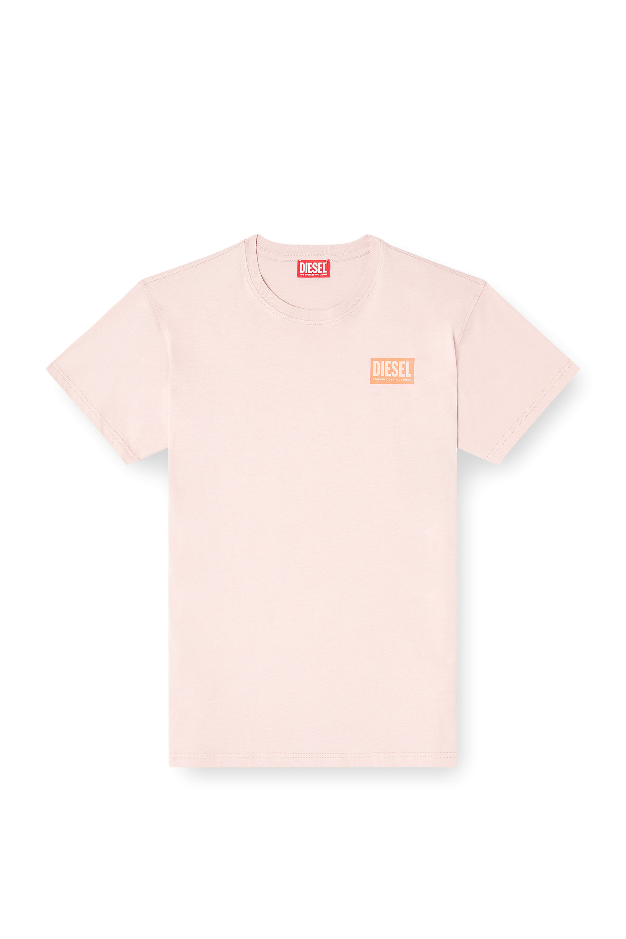 Diesel - T-NORMY-S6, Woman's Organic cotton jersey t-shirt with crew neck and logo print in Pink - 2