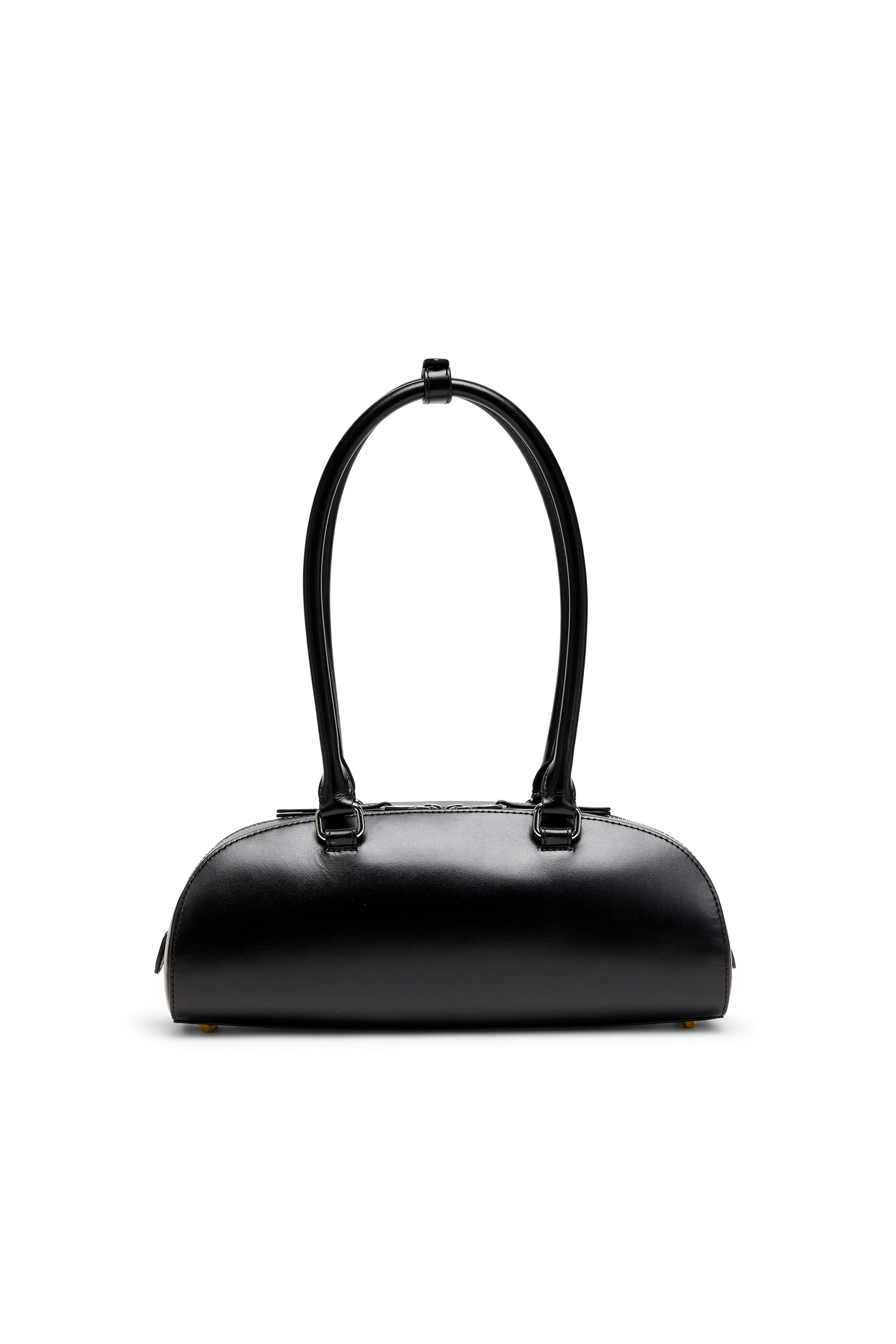 Diesel - 1DR DOME SHOULDER EW, Woman's 1DR Dome - Elongated bowling bag in leather in Black - 3