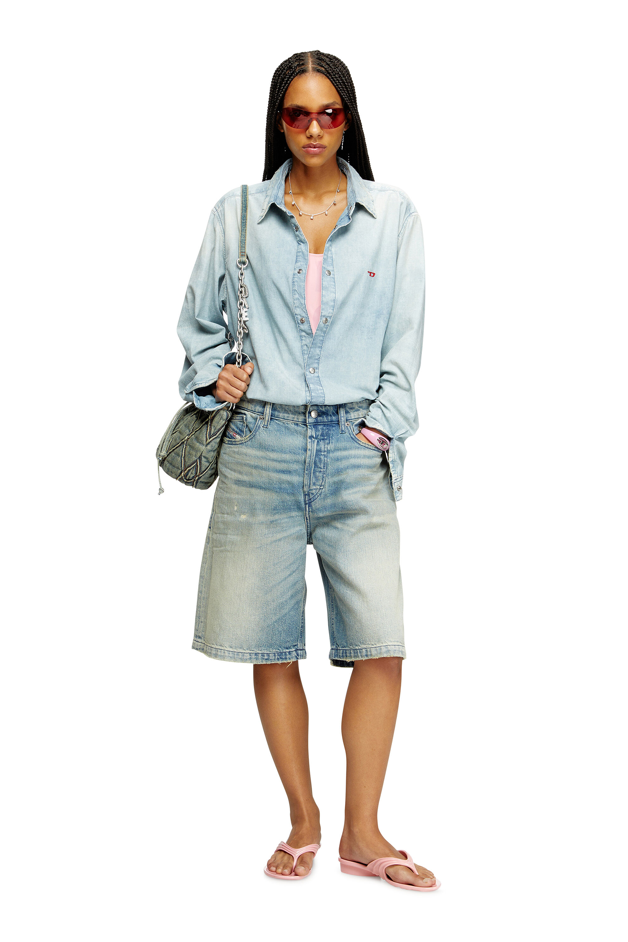 Diesel - MELISSA QUANTUM THONG, Woman's Sculptural flip-flops in Melflex&reg; in Pink - 7