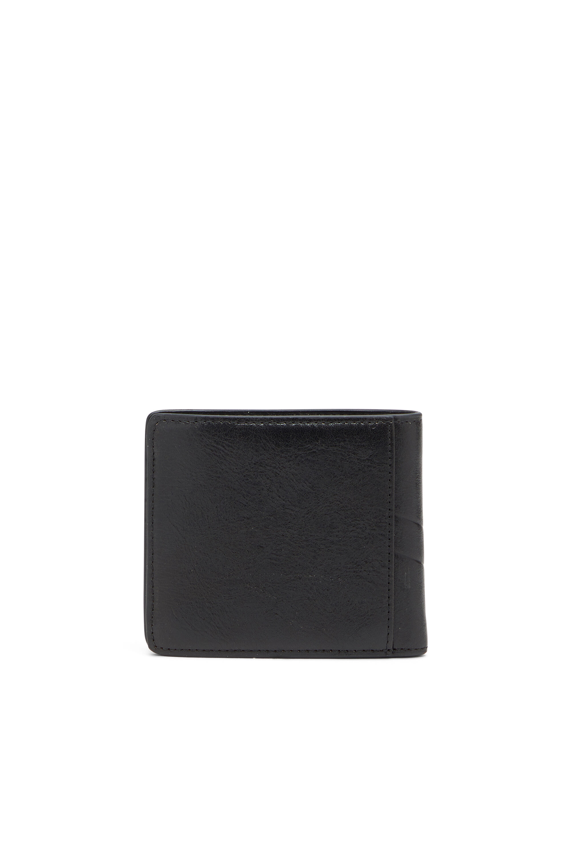 Diesel - FLAG-D BI-FOLD COIN S 3D, Man's Bi-fold leather wallet with embossed logo in Black - 2