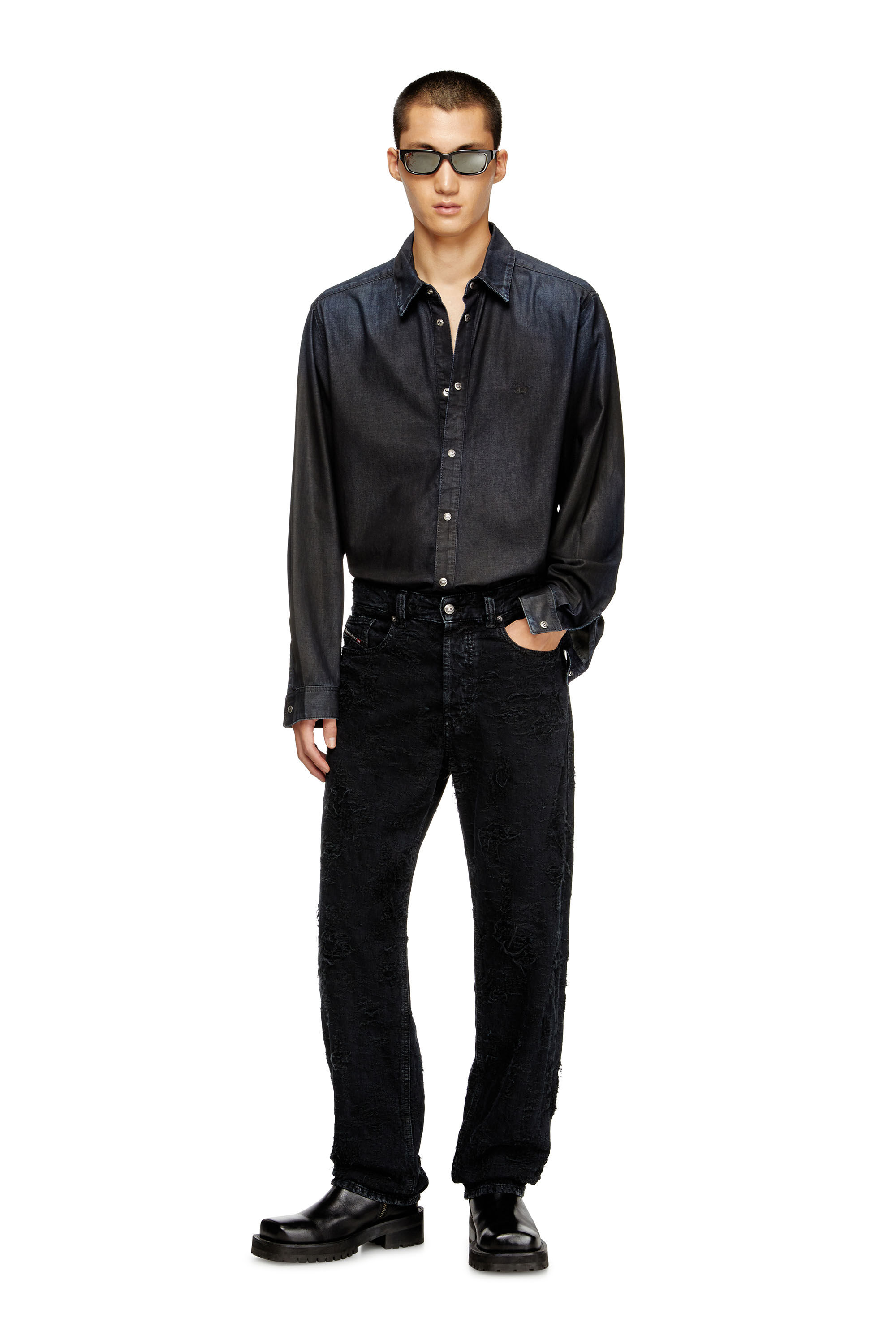 Diesel - Man's Regular Jeans 2024 D-Macs 007BW, Black/Dark grey - 1