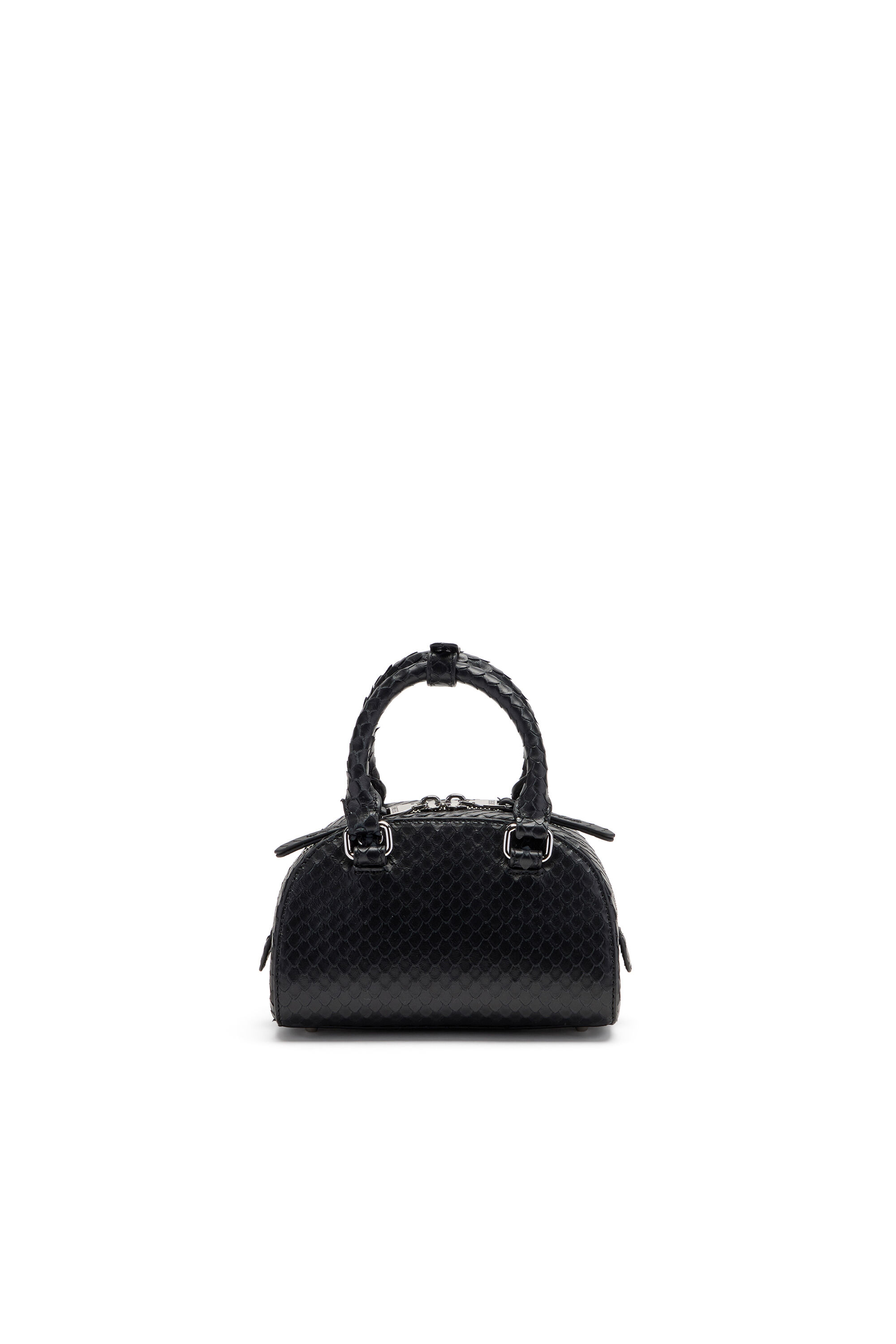 Diesel - 1DR DOME CROSSBODY, Woman's 1DR Dome-Mini bowling bag in snake-effect leather in Black - 3