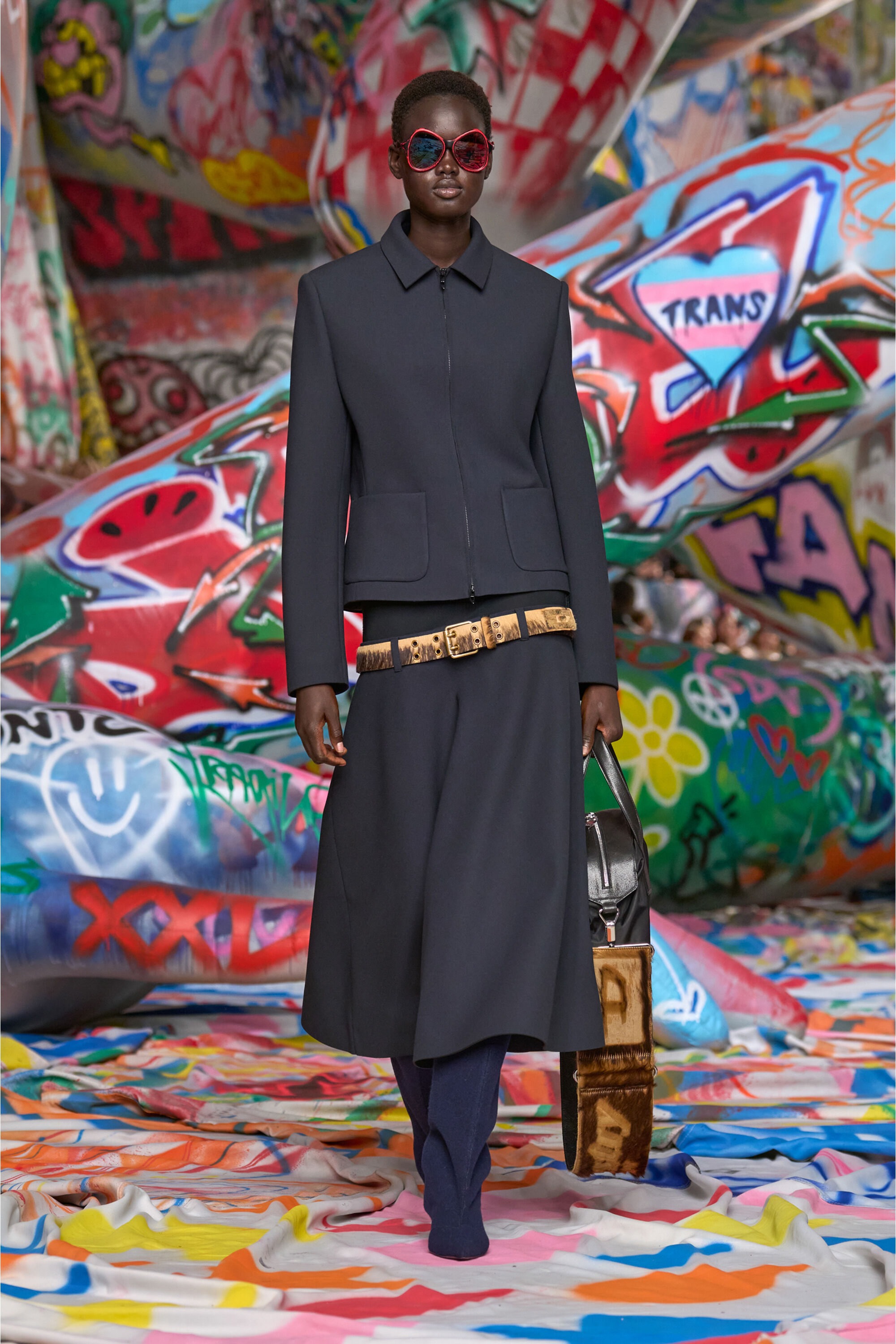 Diesel - G-CESARA-BOND, Woman's Collared jacket in neoprene-bonded fabric in Dark Blue - 6