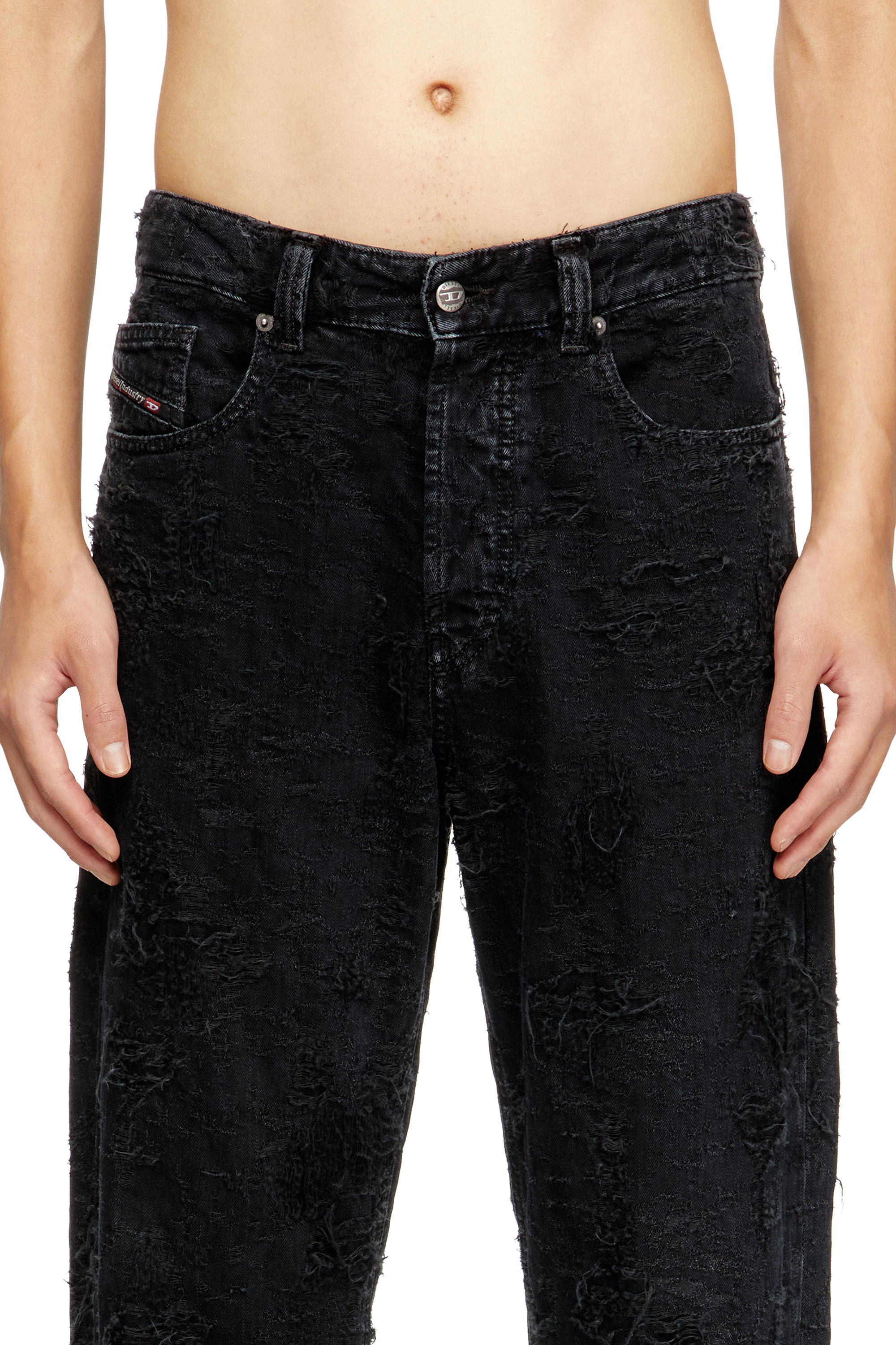 Diesel - Man's Regular Jeans 2024 D-Macs 007BW, Black/Dark grey - 5