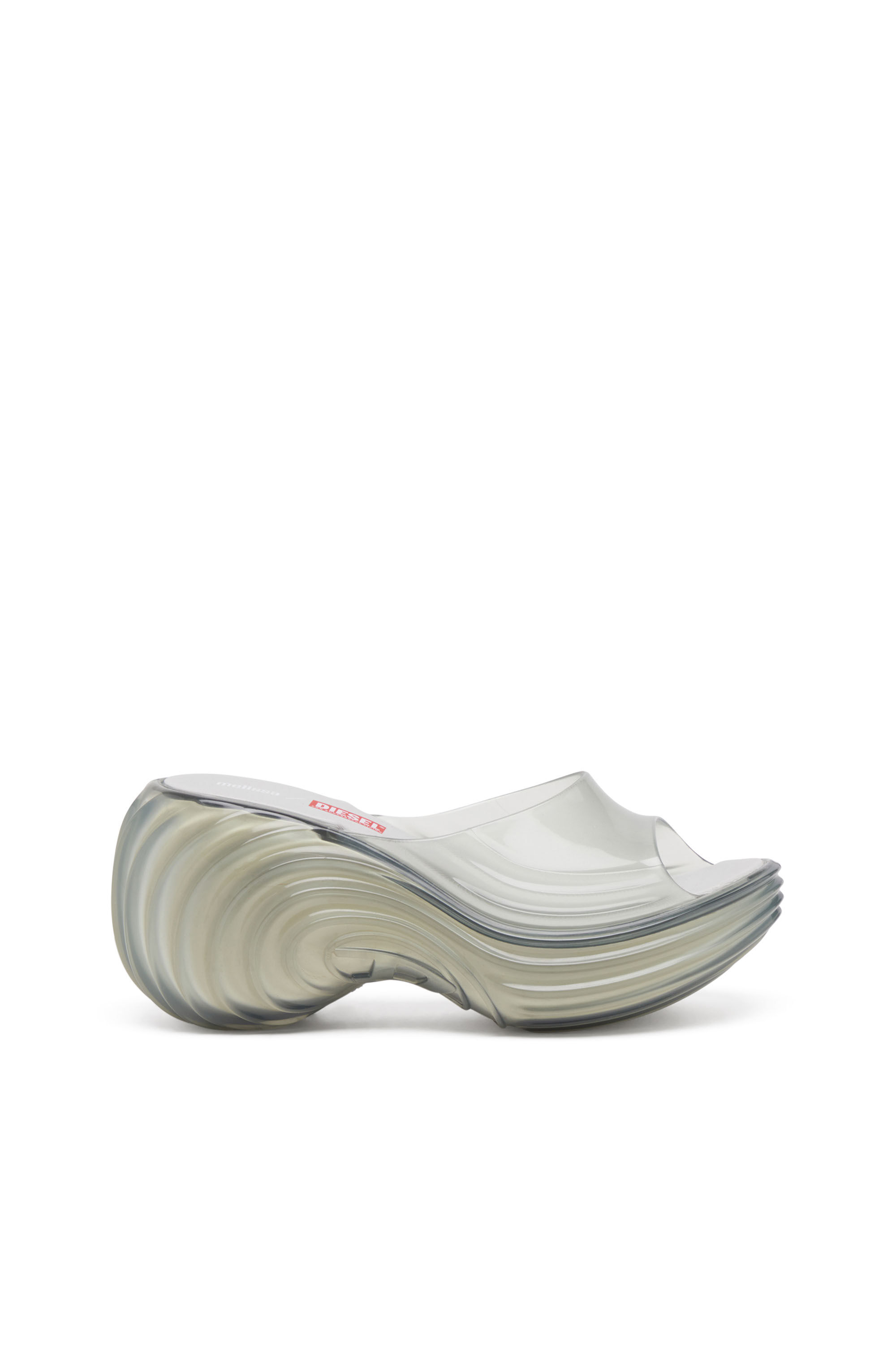 Diesel - MELISSA QUANTUM PLATFORM, Woman's Platform mule in Melflex&reg; in Light Grey - 1