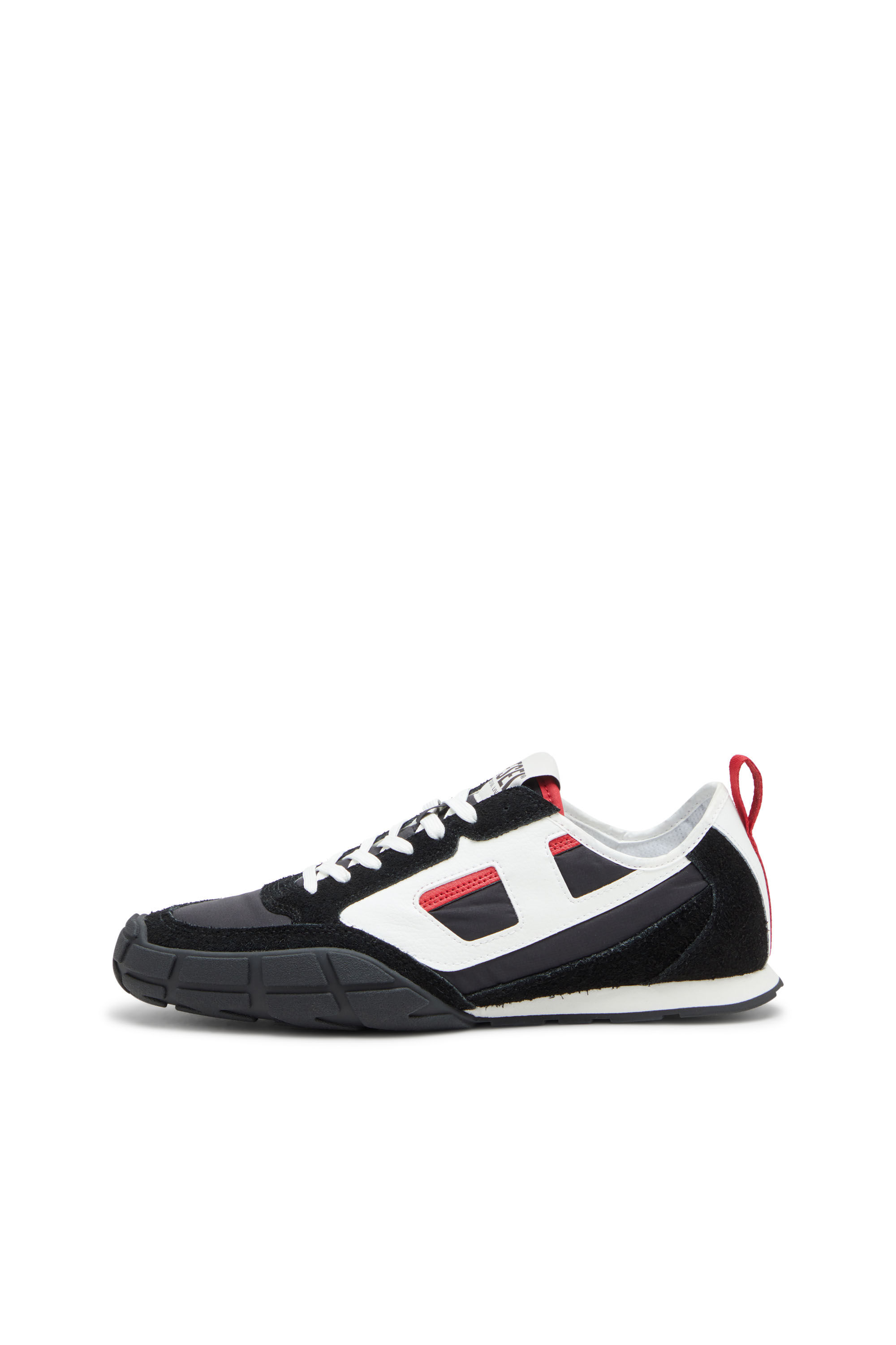 Diesel - S-PAGODHA LOW, Man's S-Pagodha-Sneakers in leather, suede and ripstop in Black/Red - 7