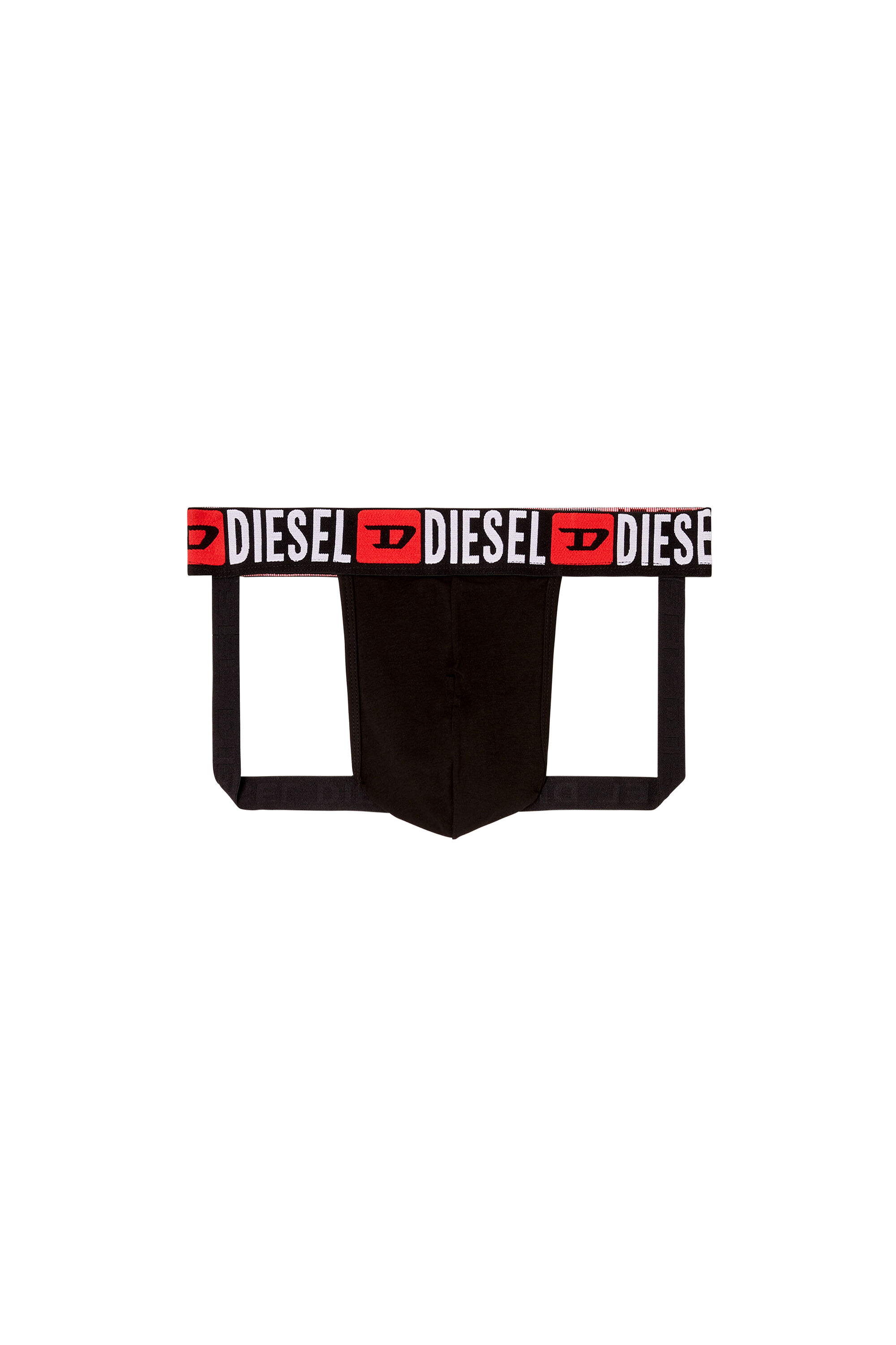 Diesel - JOCKY-D-CORE, Man's Jockstrap with all-over logo waist in Black - 2