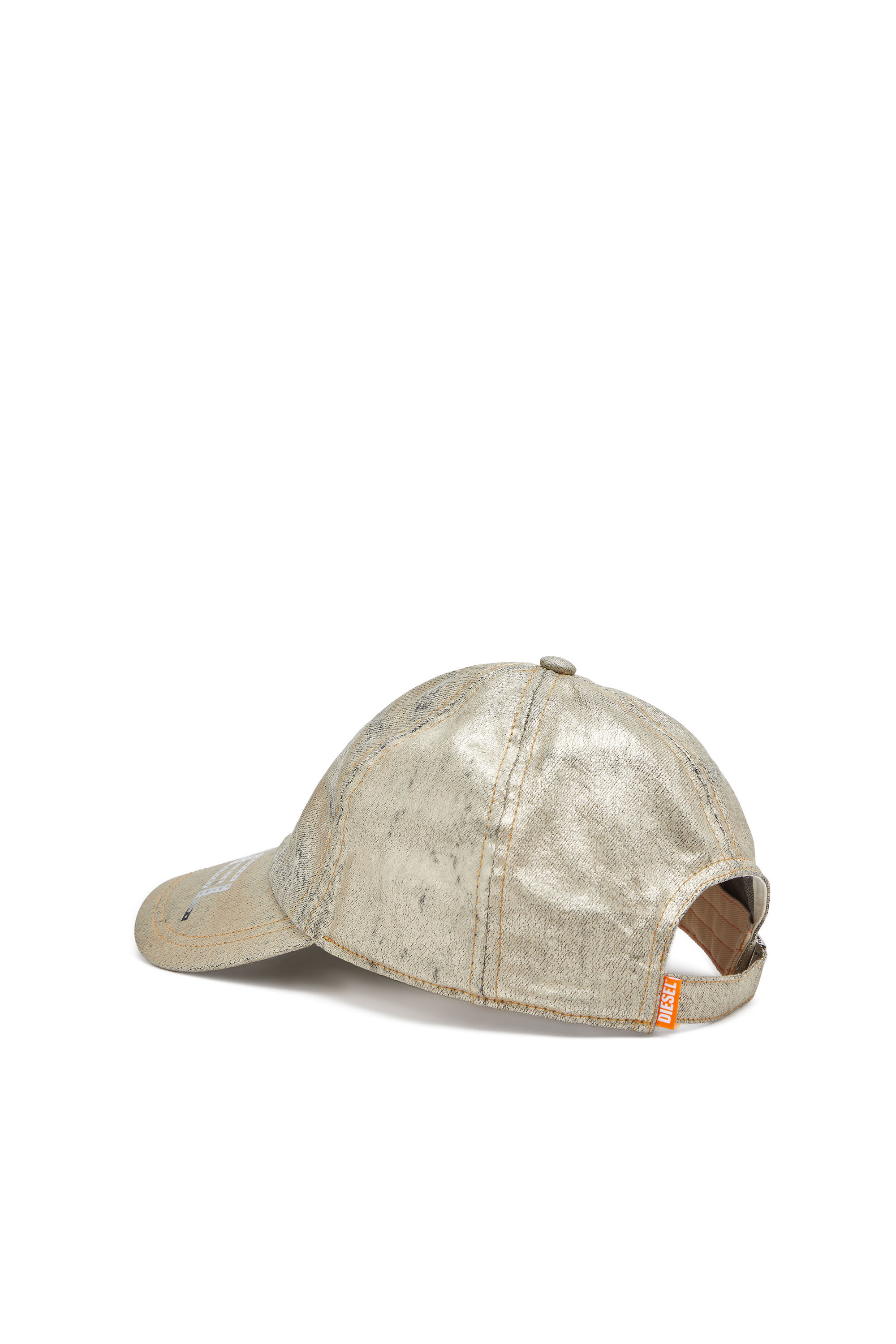 Diesel - Dile_Luna Cap, Woman's Baseball cap in metallic denim in Gold - 2