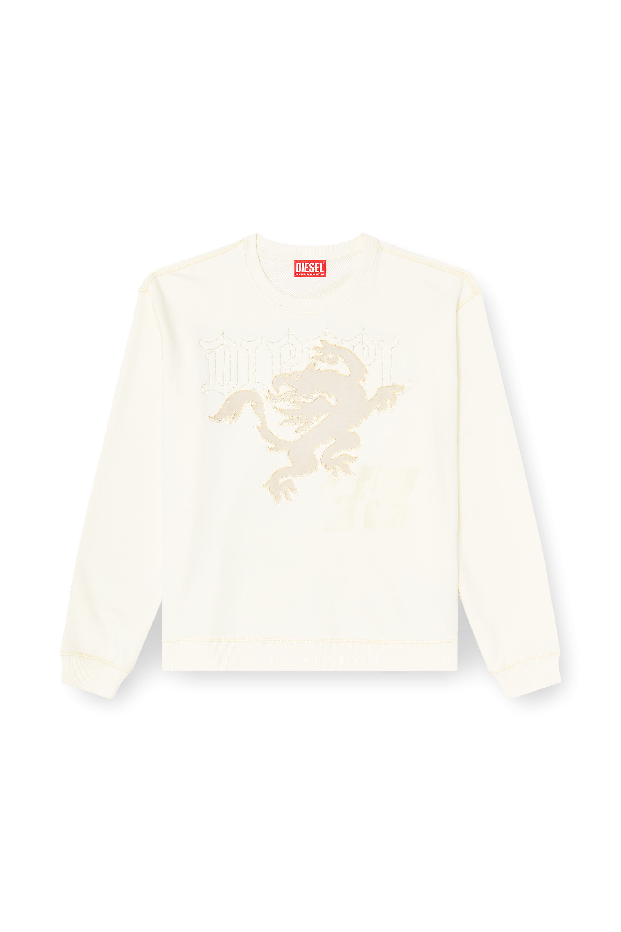Diesel - S-NORM-AA3, Man's Sweatshirt with embroidery and print in White - 2