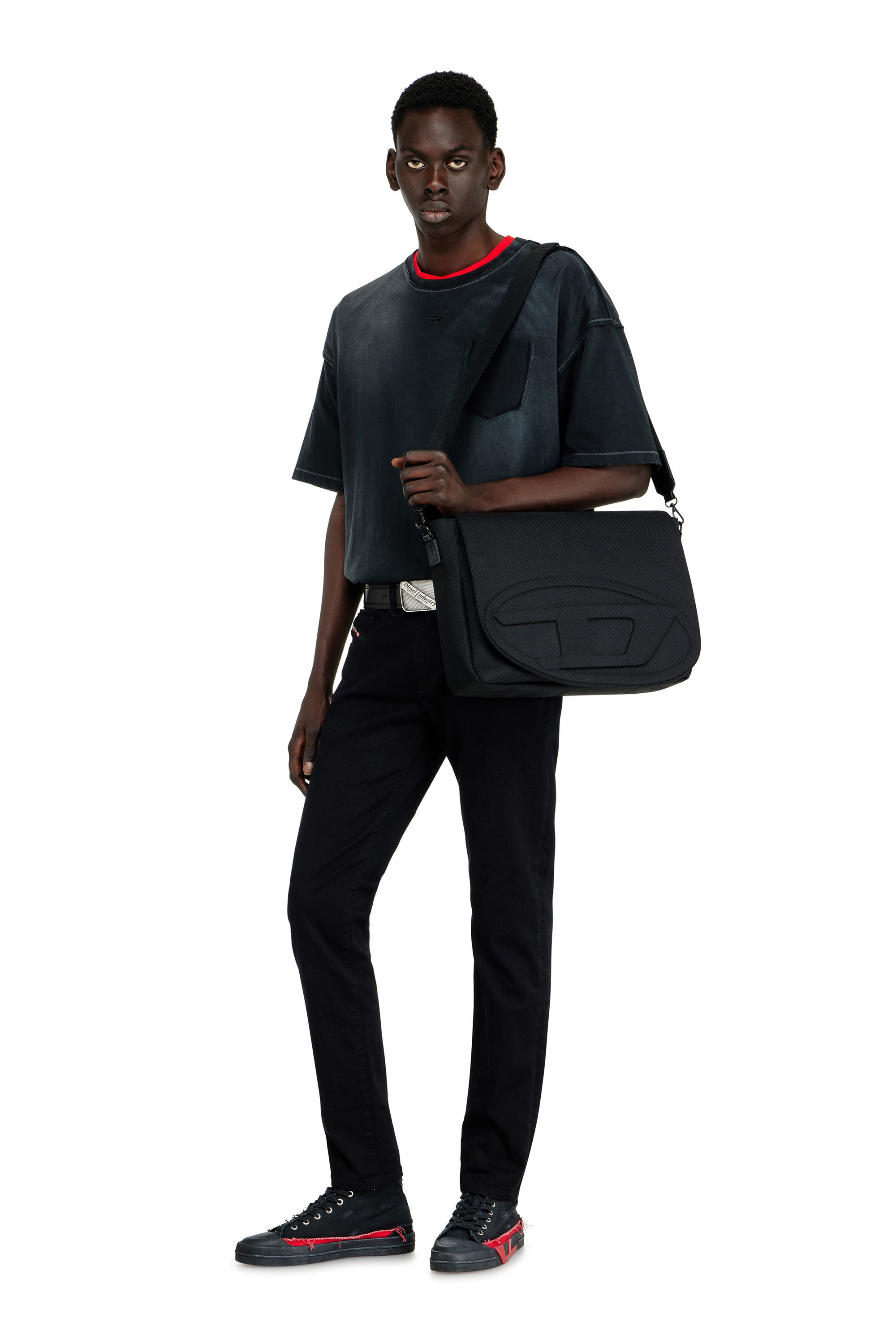 Diesel - 1DR MESSENGER, Man's 1DR-Messenger bag in CORDURA&reg; nylon in Black - 1