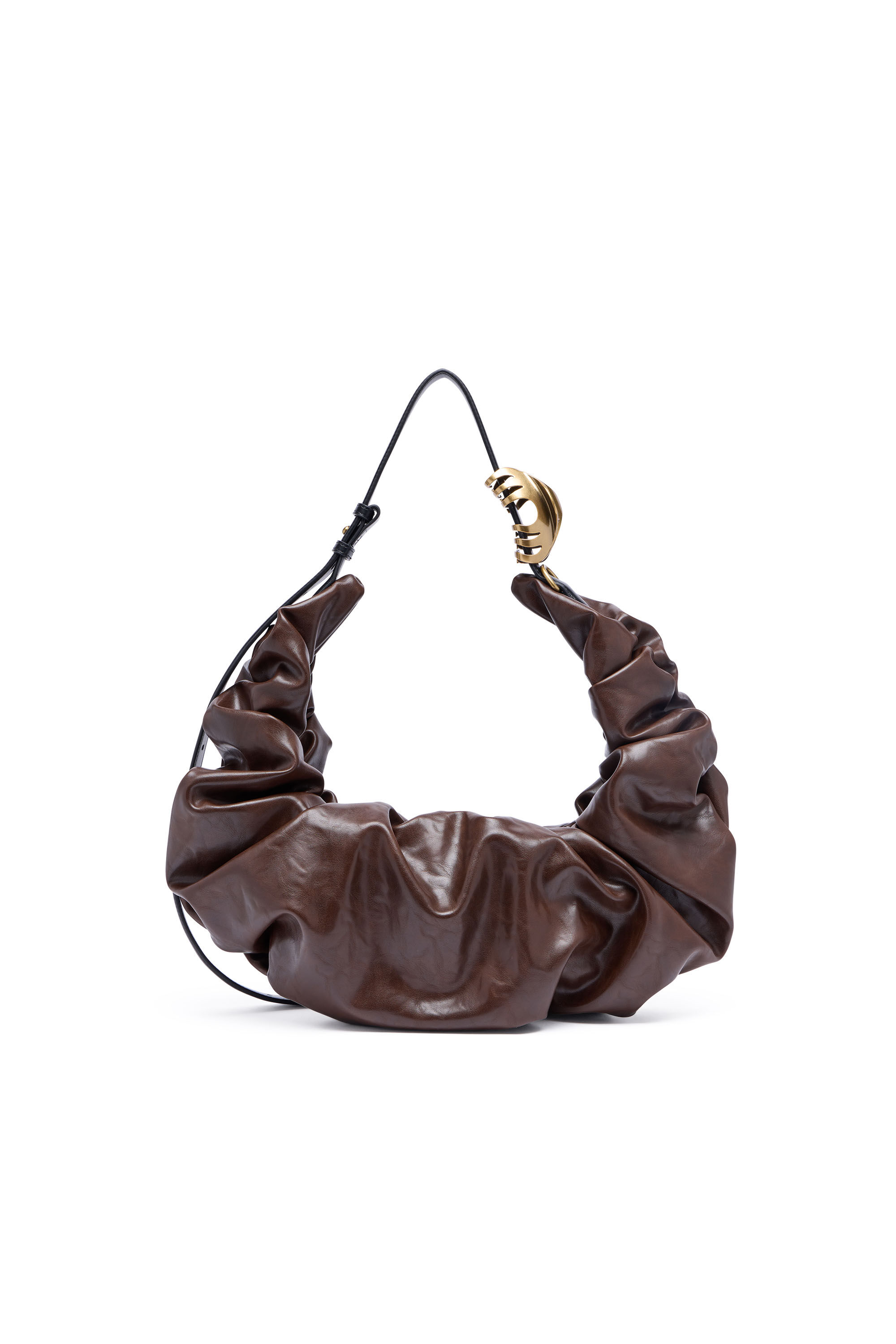 Diesel - GRAB-D HOBO L, Woman's Grab-D-Large scrunched hobo bag in Brown - 3