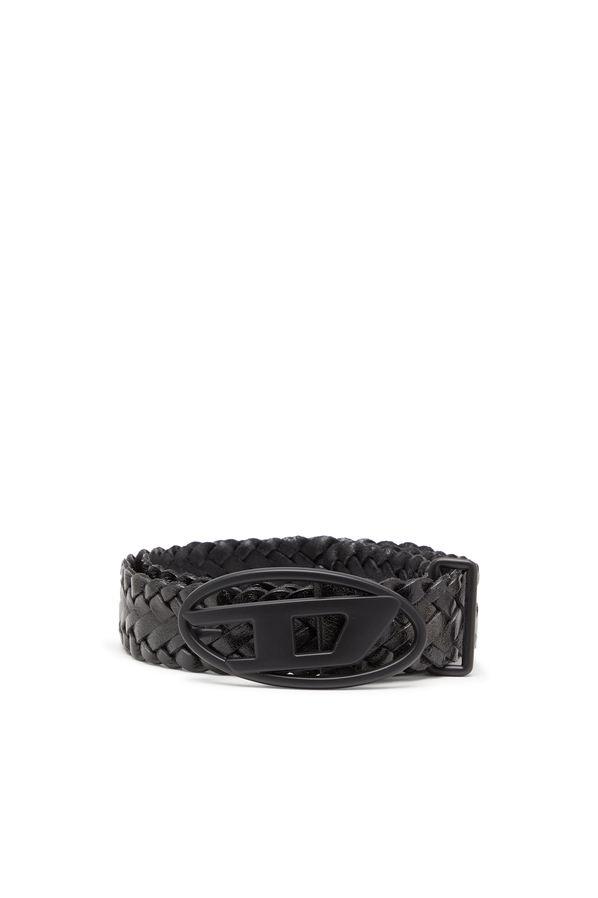 Diesel - B-1DR BRAIDERED, Unisex's 4 cm braided leather belt in Black - 1