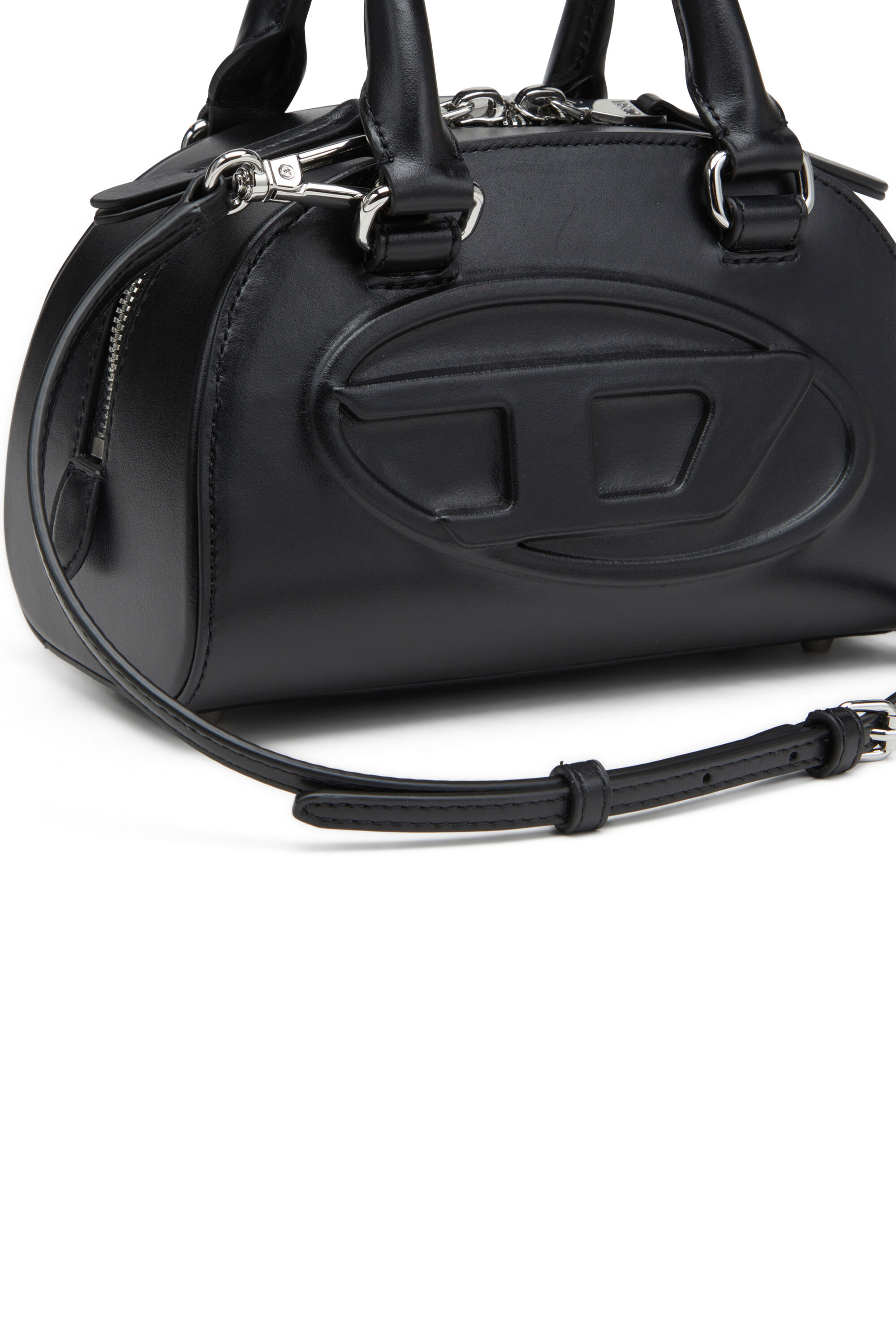 Diesel - 1DR DOME CROSSBODY, Woman's 1DR Dome-Leather mini bowling bag in Black - 5