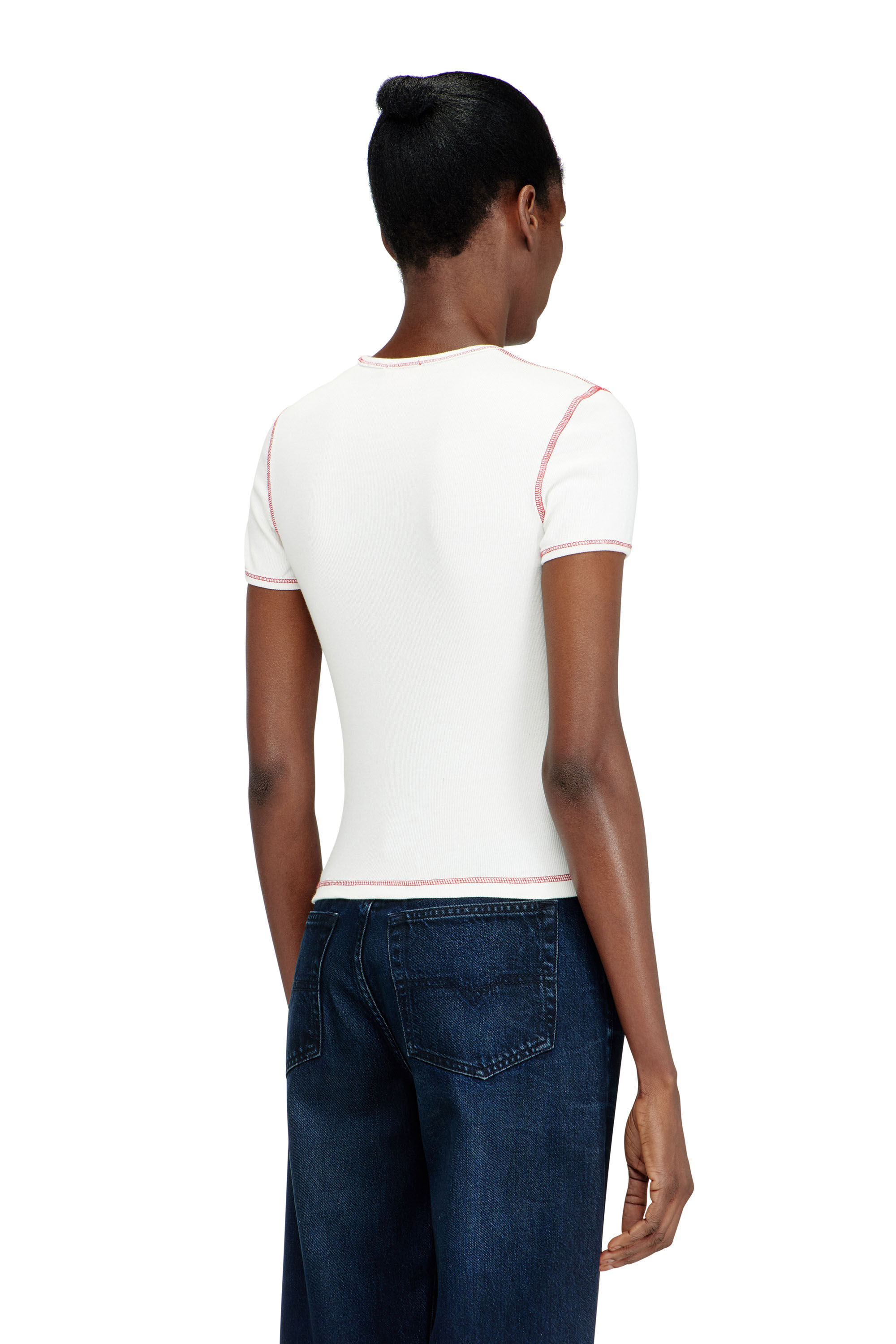 Diesel - SV-T-ELE-CHER, Woman's Slim cotton T-shirt with cherry print in White - 4