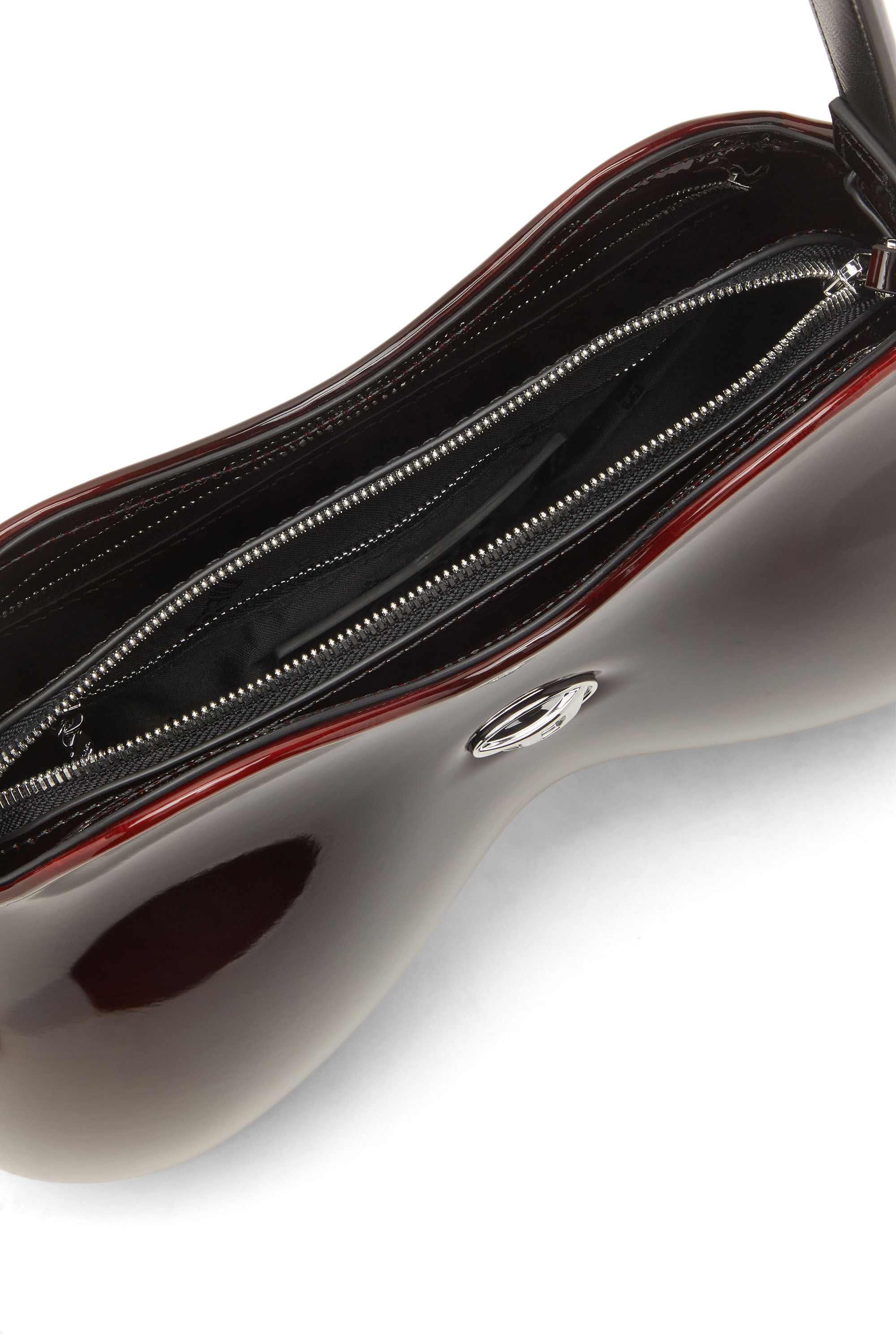 Diesel - DOUBLE-D SHOULDER, Woman's Double-D-Rigid shoulder bag in d&eacute;grad&eacute; glossy PU in Burgundy - 5