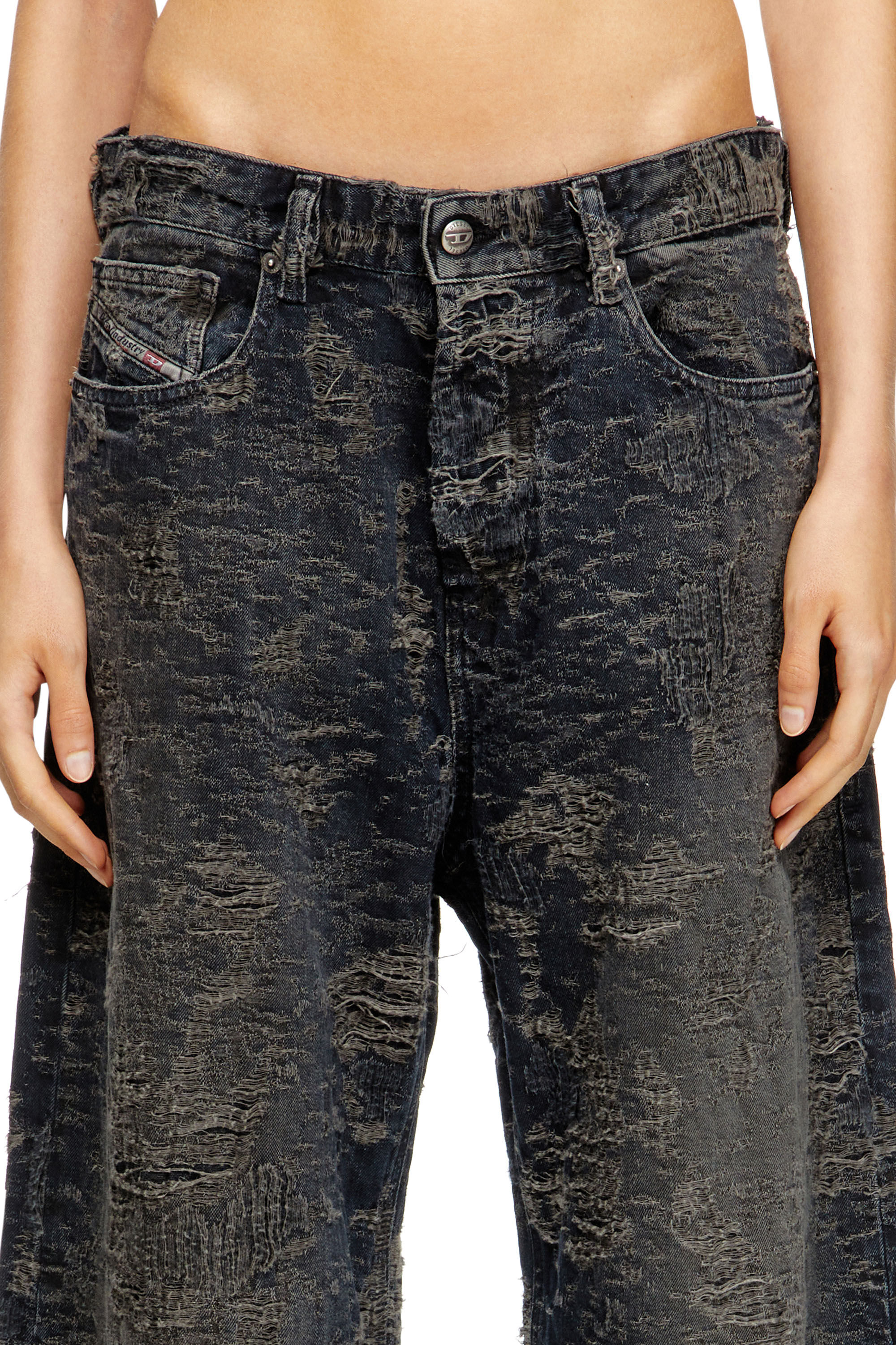 Diesel - Woman's Relaxed Jeans 1996 D-Sire 007BV, Black/Dark grey - 5