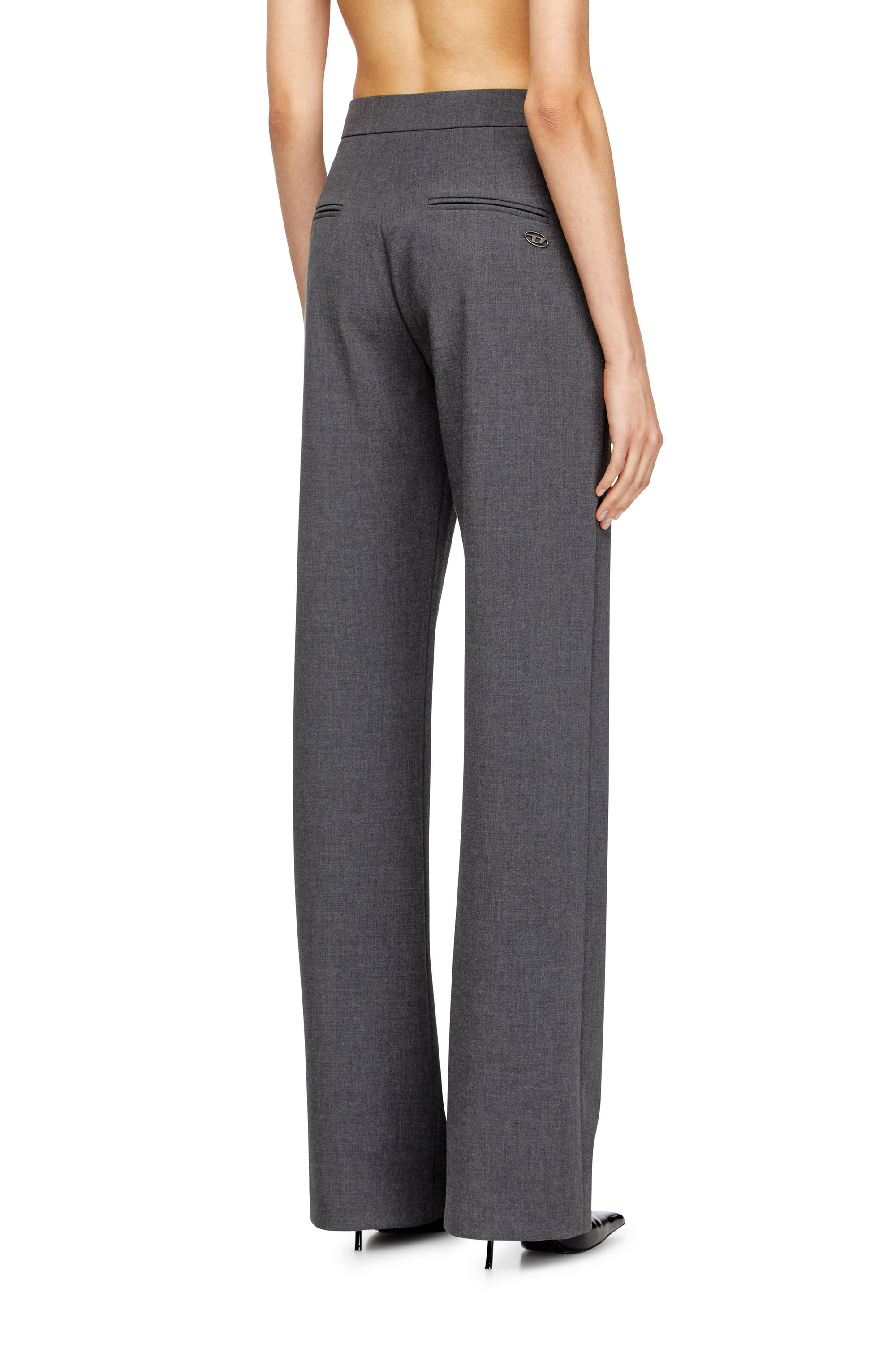 Diesel - P-ROMISE-S1, Woman's High-rise tailored pants in Dark grey - 4