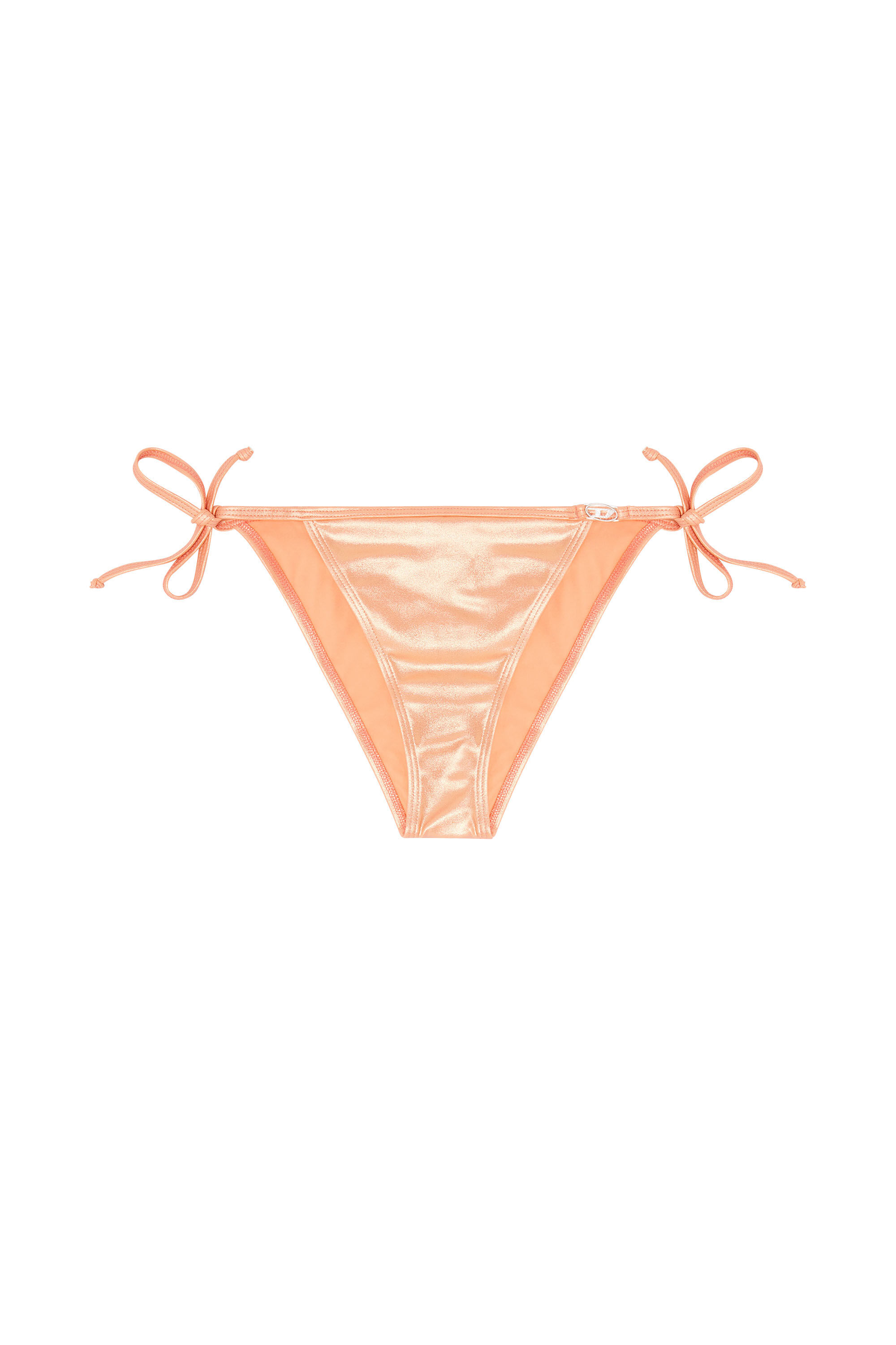 Diesel - BRIGITTES-DNM, Woman's Side-tie bikini bottoms in shimmery fabric in Peach - 4
