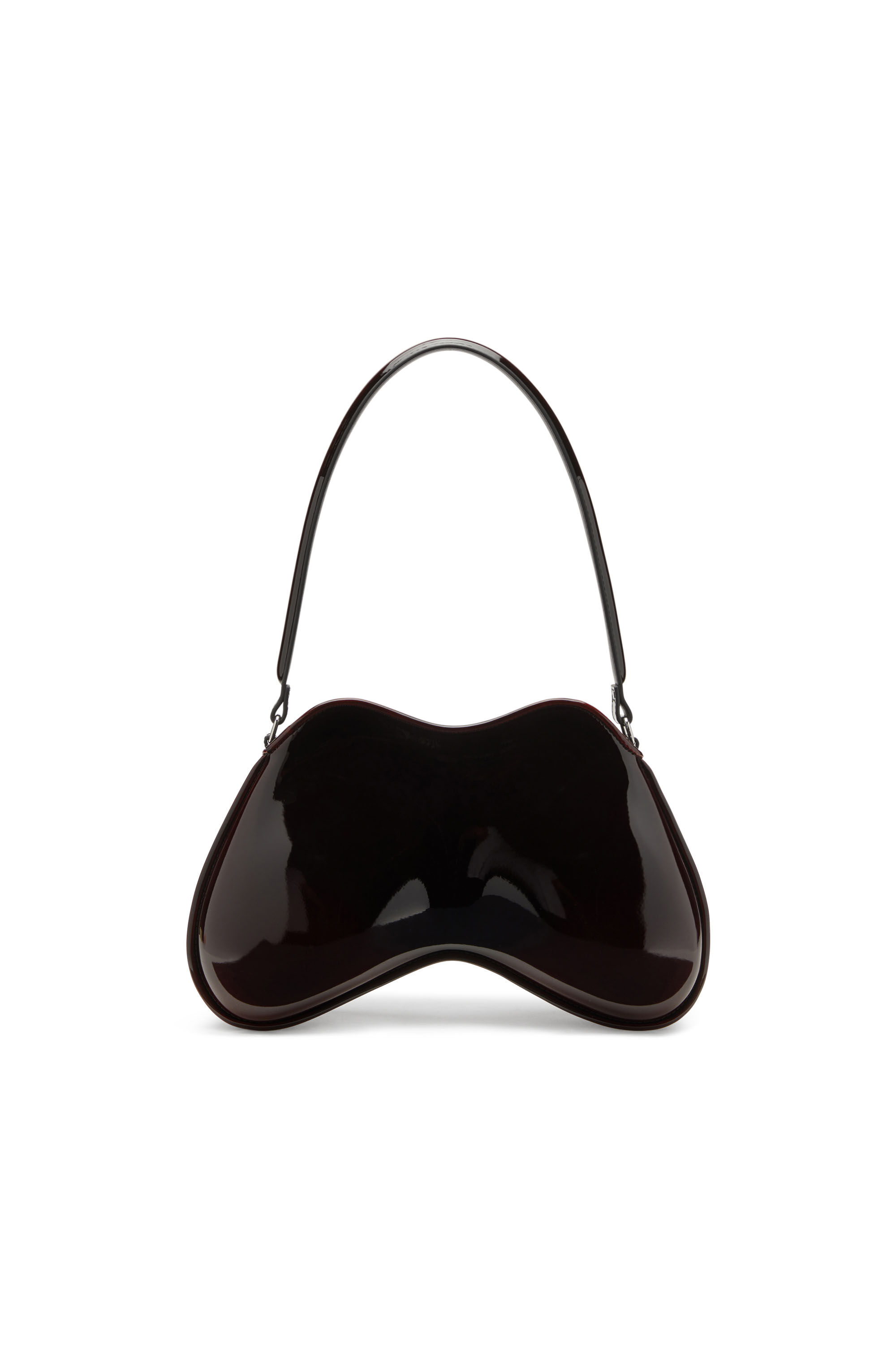 Diesel - DOUBLE-D SHOULDER, Woman's Double-D-Rigid shoulder bag in d&eacute;grad&eacute; glossy PU in Burgundy - 2