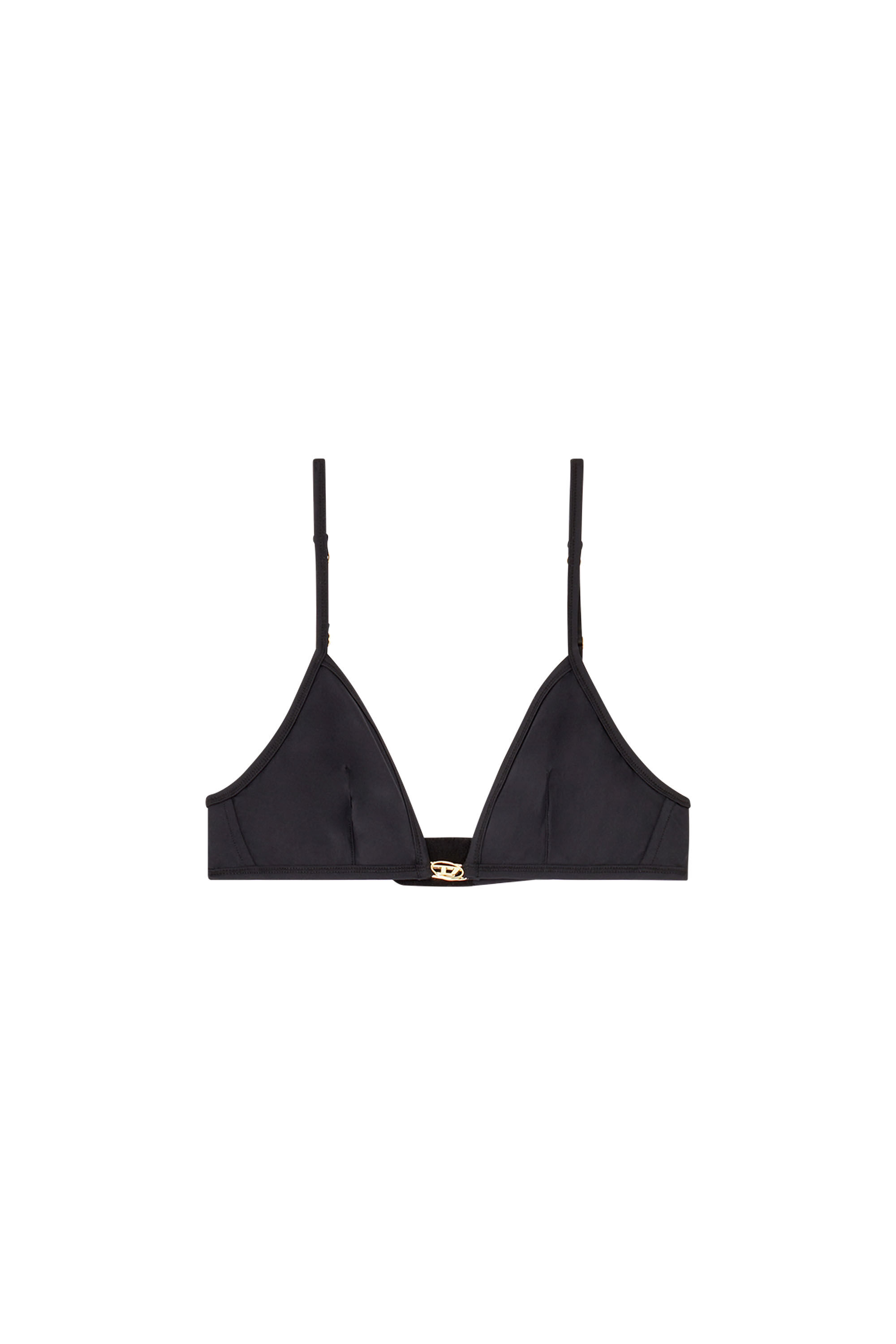 Diesel - LUNA-UTLT, Woman's Triangle bra in nylon with Oval D detail in Black - 2