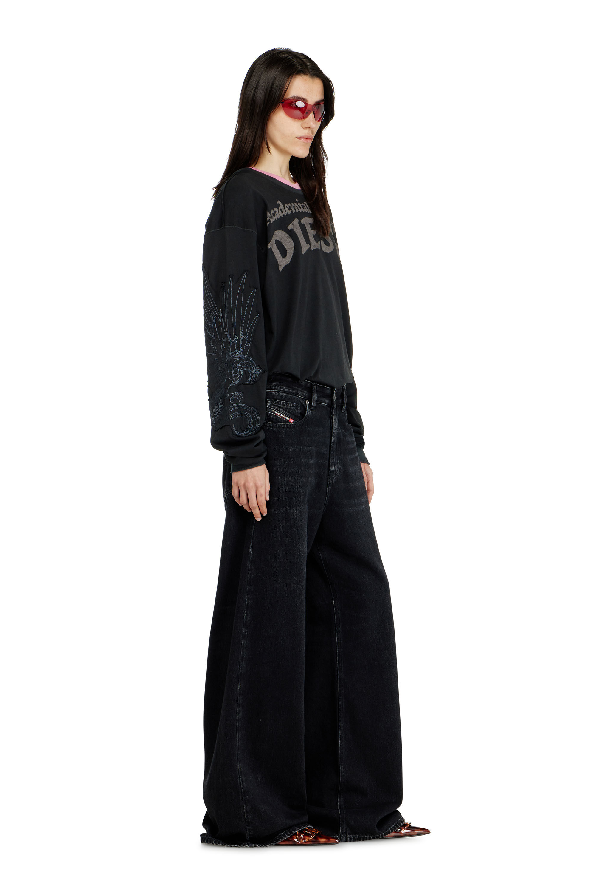 Diesel - Unisex's Relaxed Jeans 1996 D-Sire 09P09, Black/Dark grey - 2
