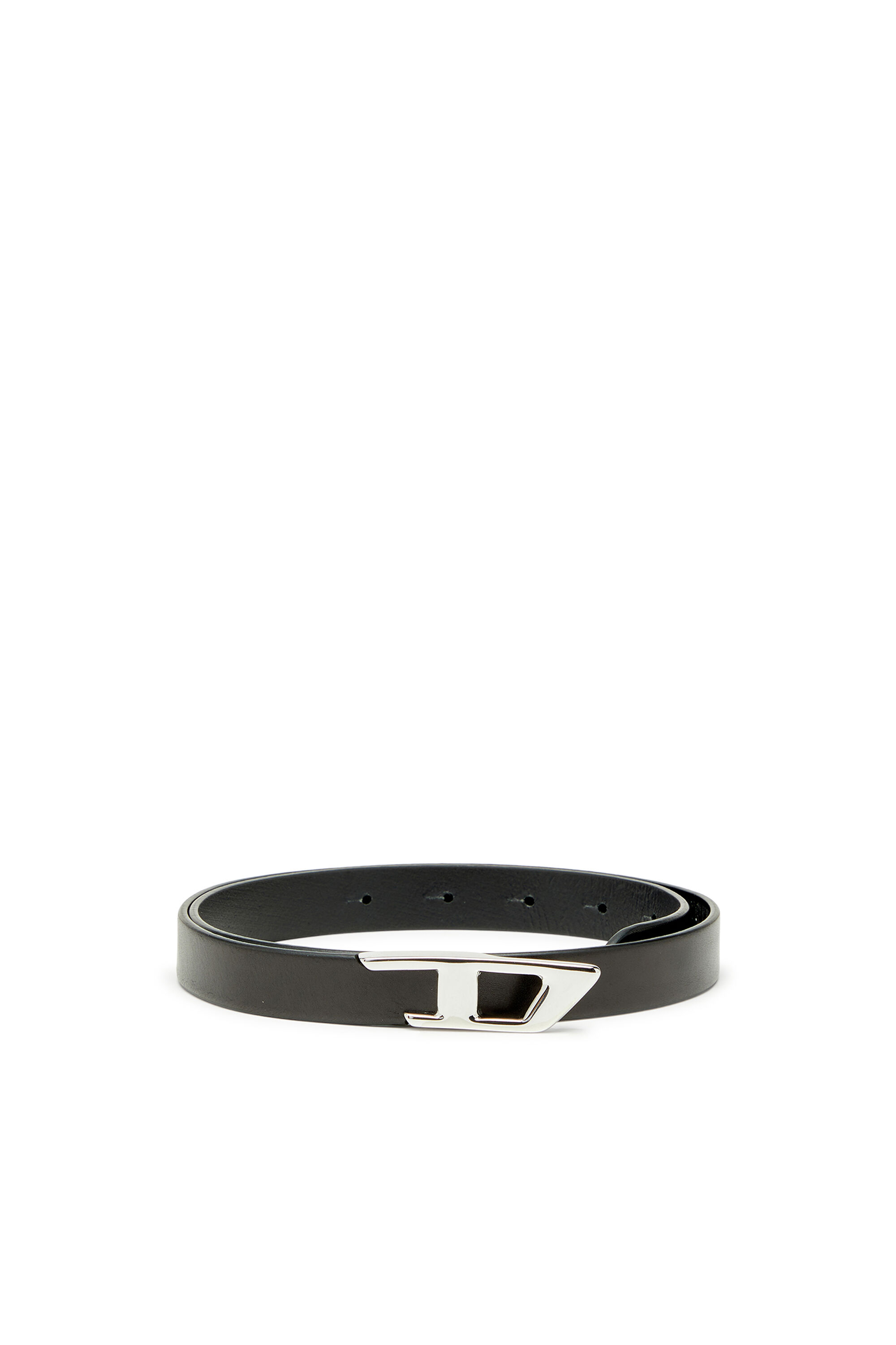 Diesel - B-D LOGO 2.0 20, Woman's 2 cm leather belt with metal D buckle in Black - 1