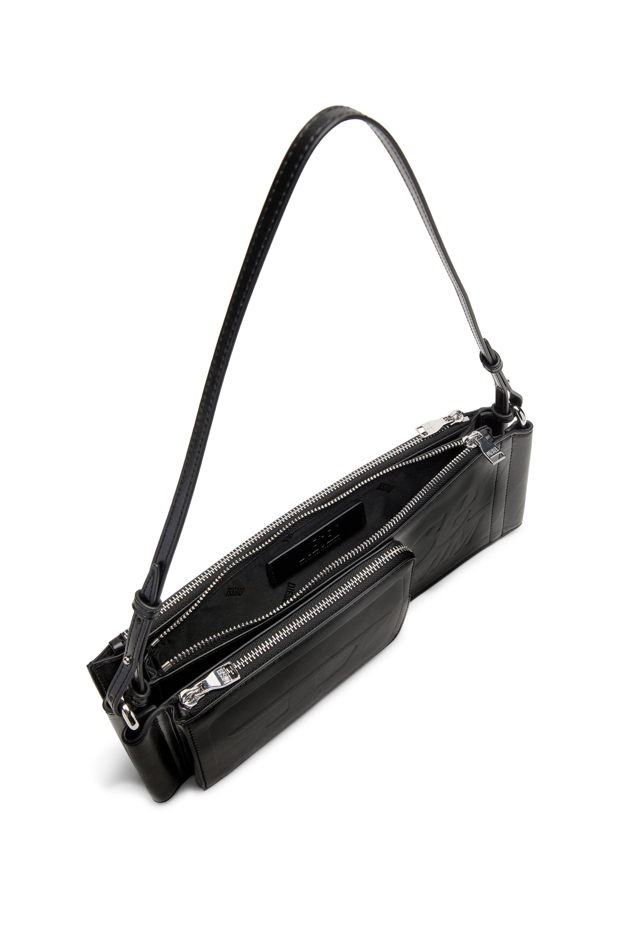 Diesel - FLAG-D SHOULDER BAG X, Unisex's Flag-D-Modular logo-embossed shoulder bag in Black - 4