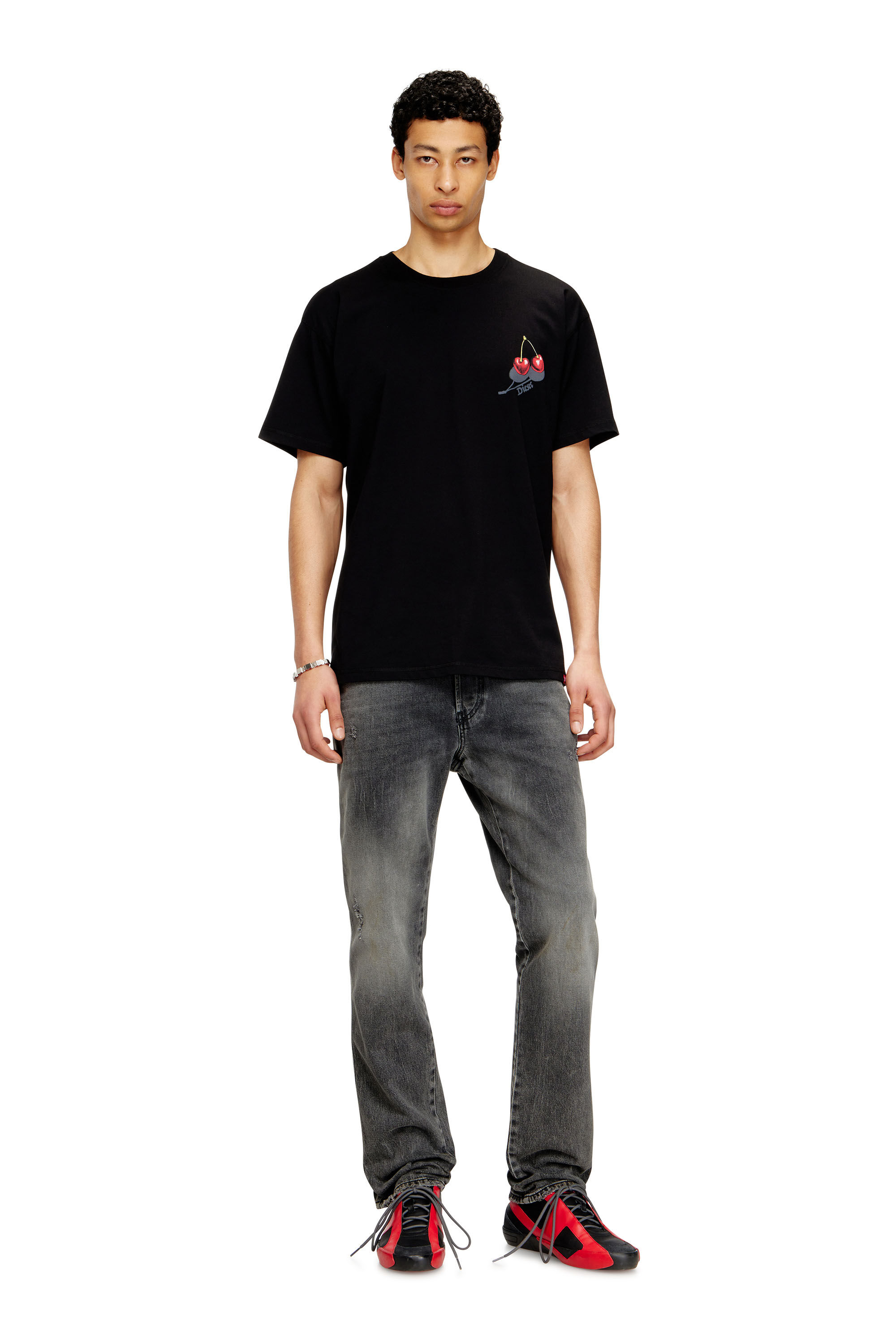 Diesel - SV-T-NORM-CHER, Unisex's Cotton T-shirt with cherry graphic in Black - 1