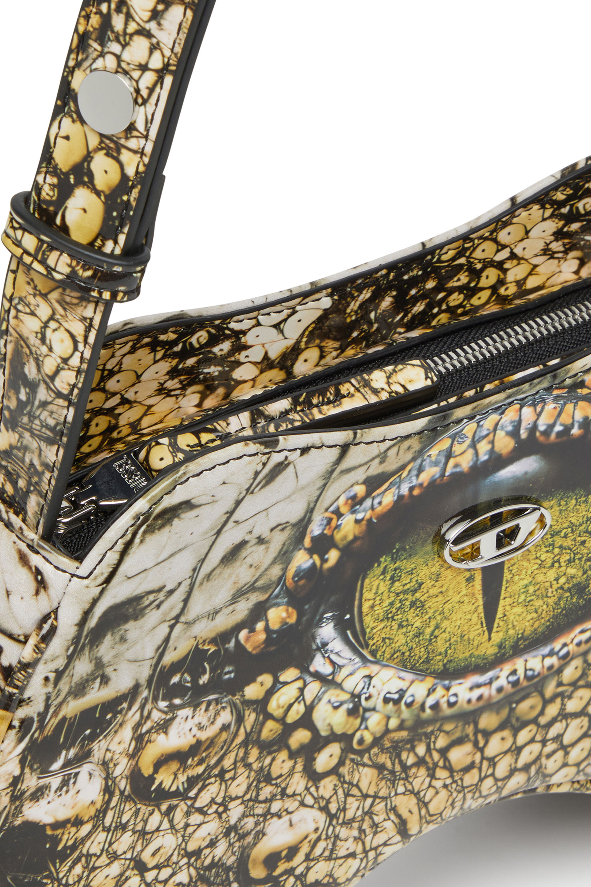 Diesel - PLAY SHOULDER, Woman's Play-Glossy shoulder bag with print in Yellow - 5