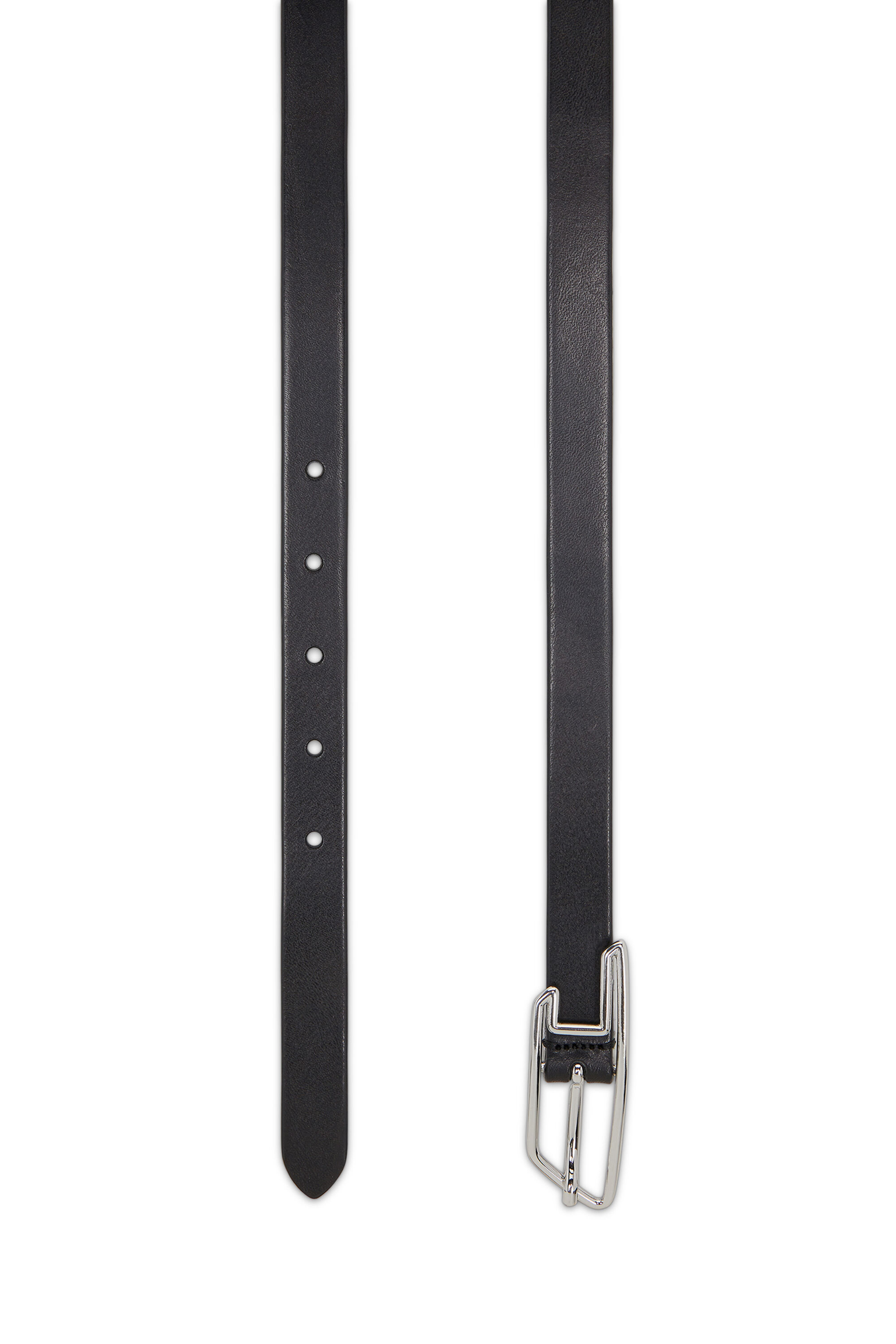 Diesel - B-D LINE W 20, Woman's 2cm belt in pull-up leather with D buckle in Black - 2