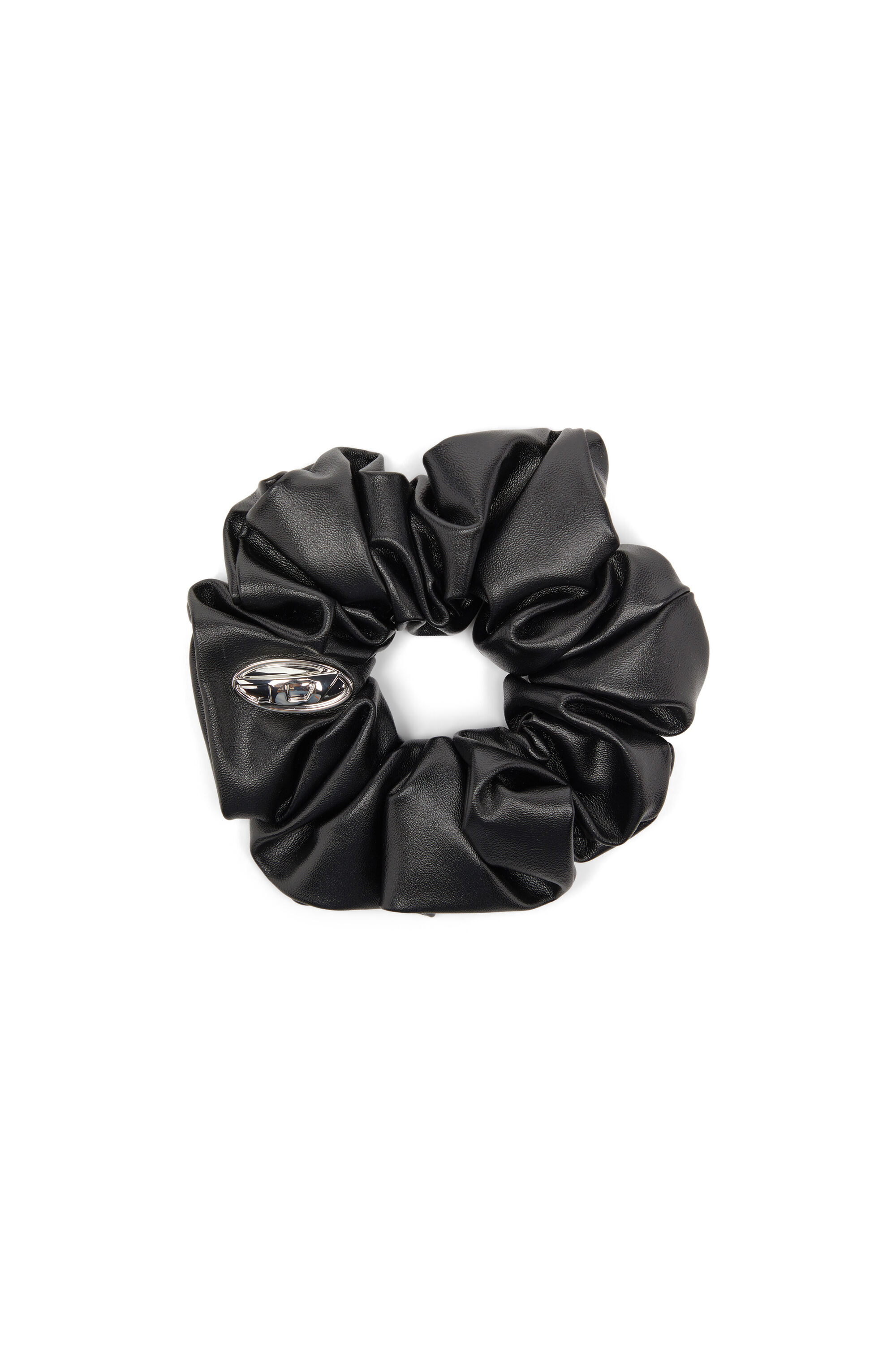 Diesel - BANGLE SCRUNCHIE, Woman's Metal logo scrunchie in Black - 1