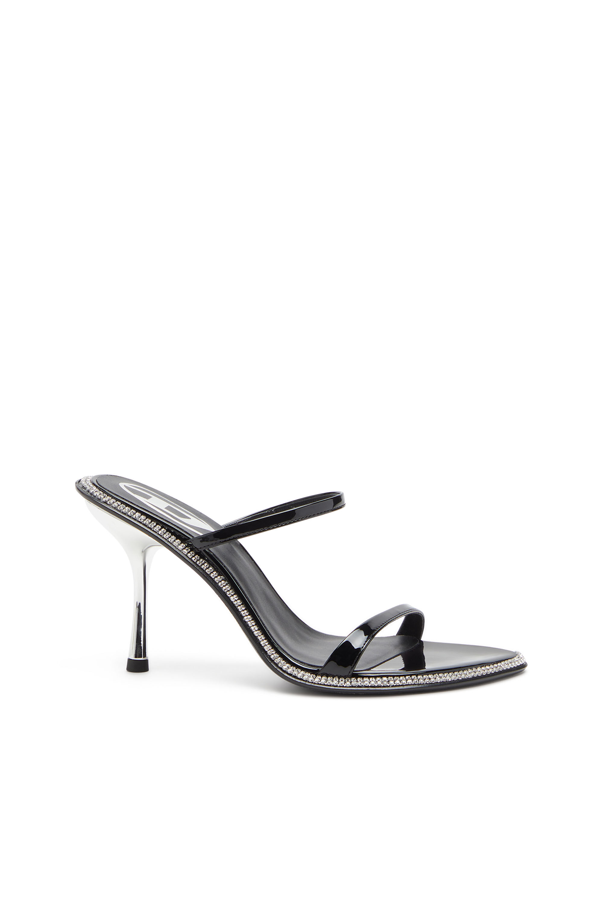 Diesel - D-HAVANNA SDL, Woman's D-Havanna-Strappy patent mules with crystals in Black - 1