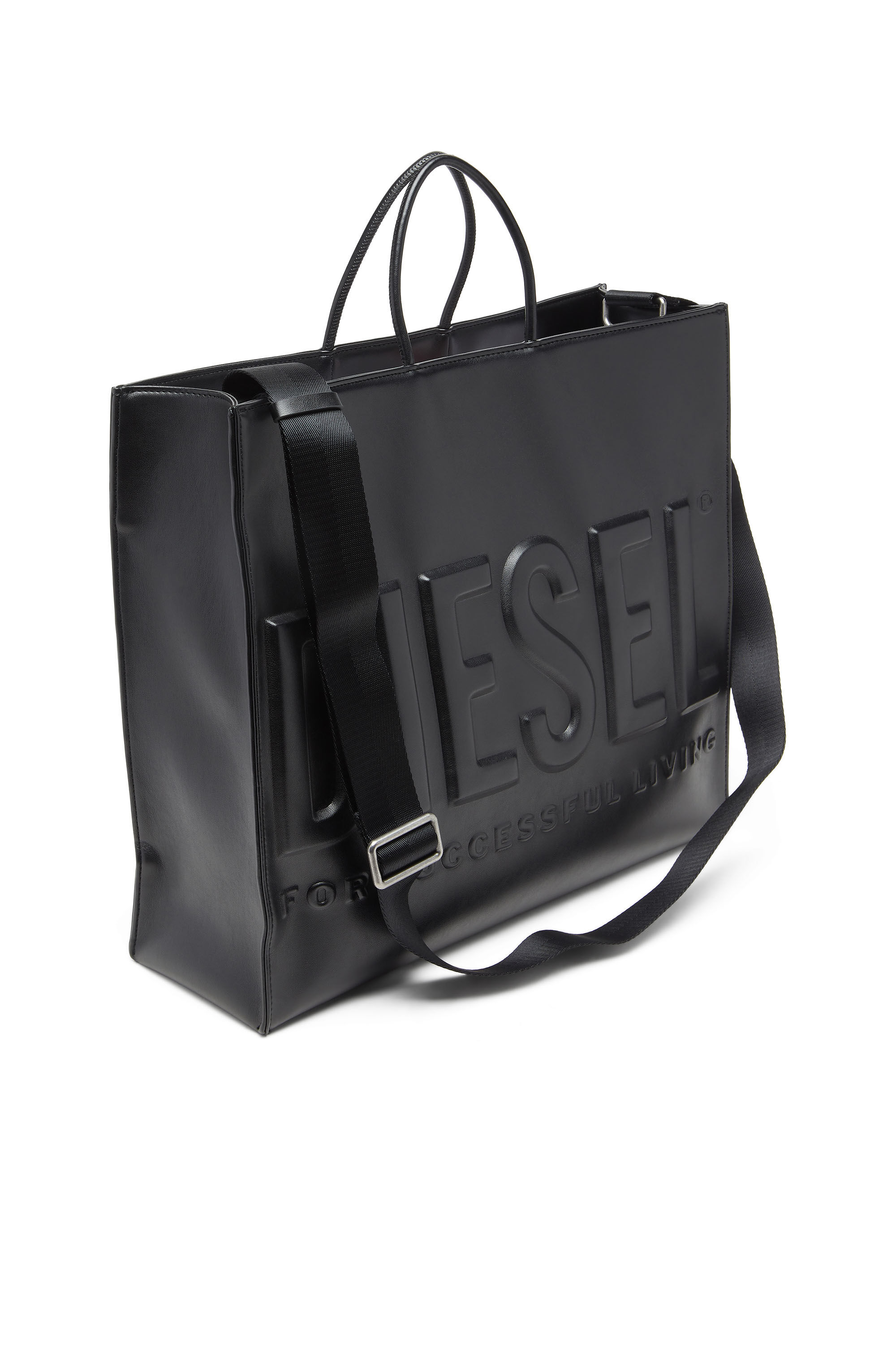 Diesel - DSL 3D SHOPPER EW X, Unisex's Dsl 3D-Shopping bag in soft PU with an embossed logo in Black - 5