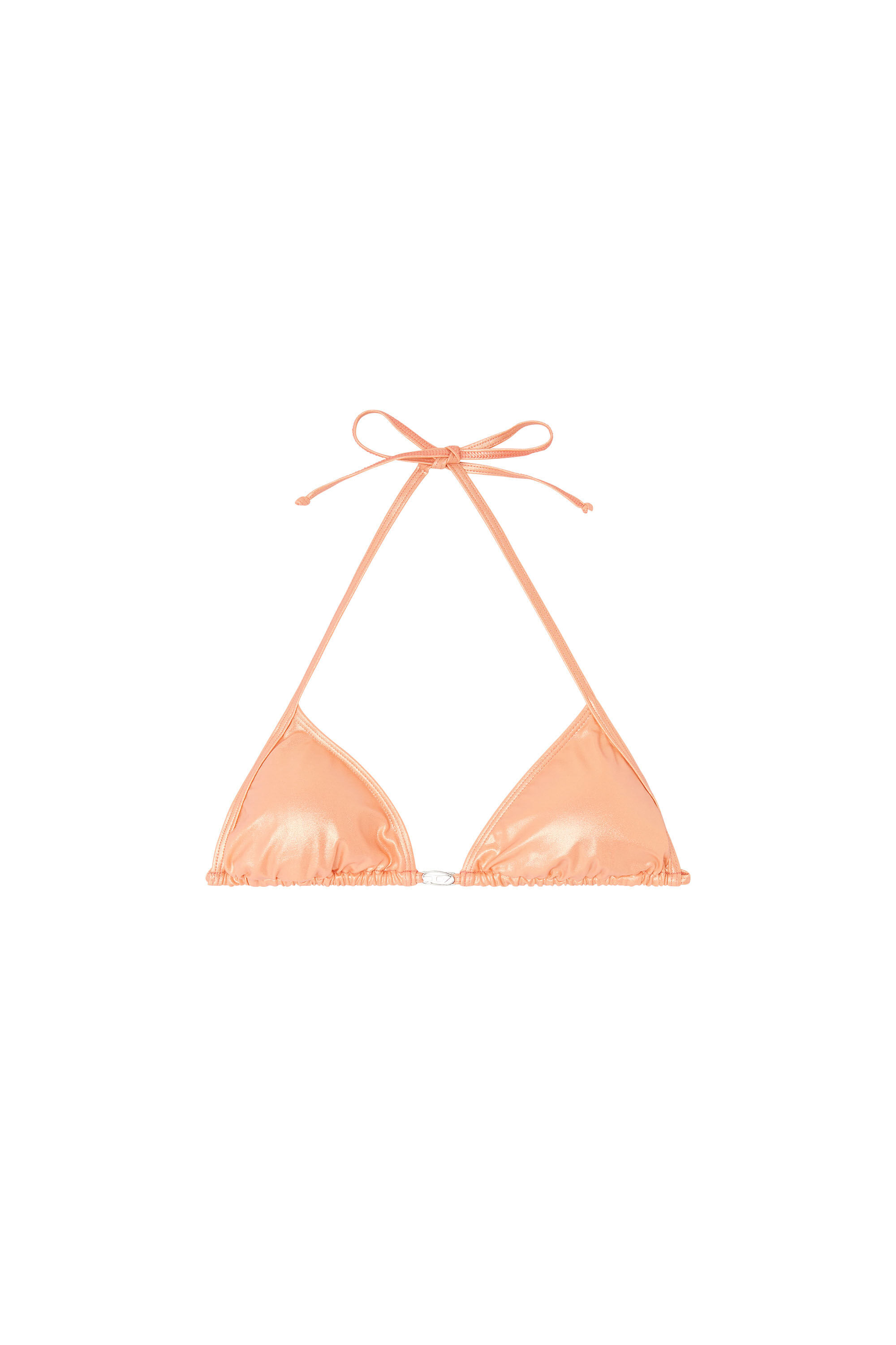 Diesel - ELETTRA-DNM, Woman's Triangle bikini top in shimmery fabric in Peach - 4