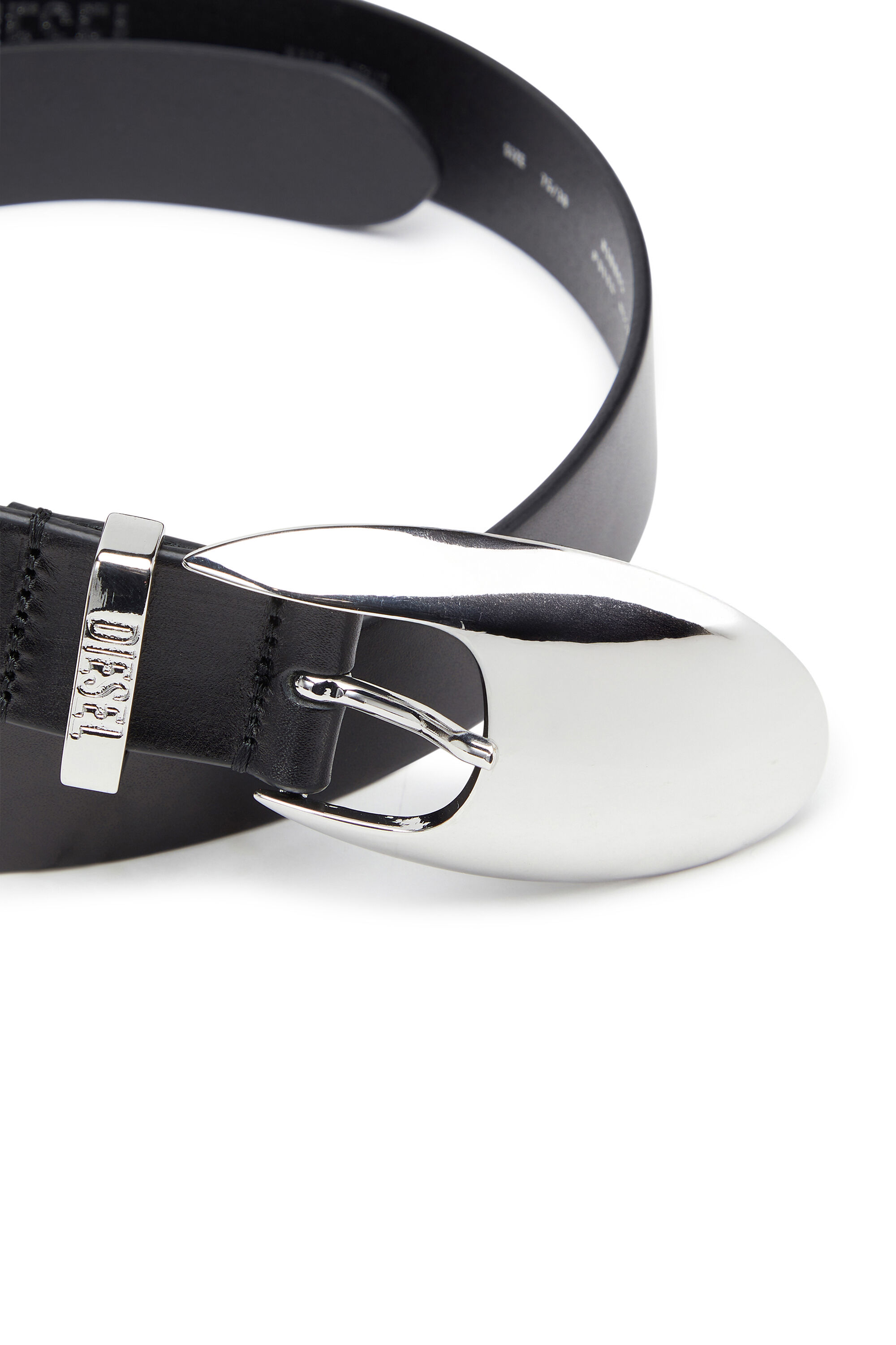 Diesel - B-ROP 30, Woman's 3 cm belt in pull-up leather with D buckle in Black - 3