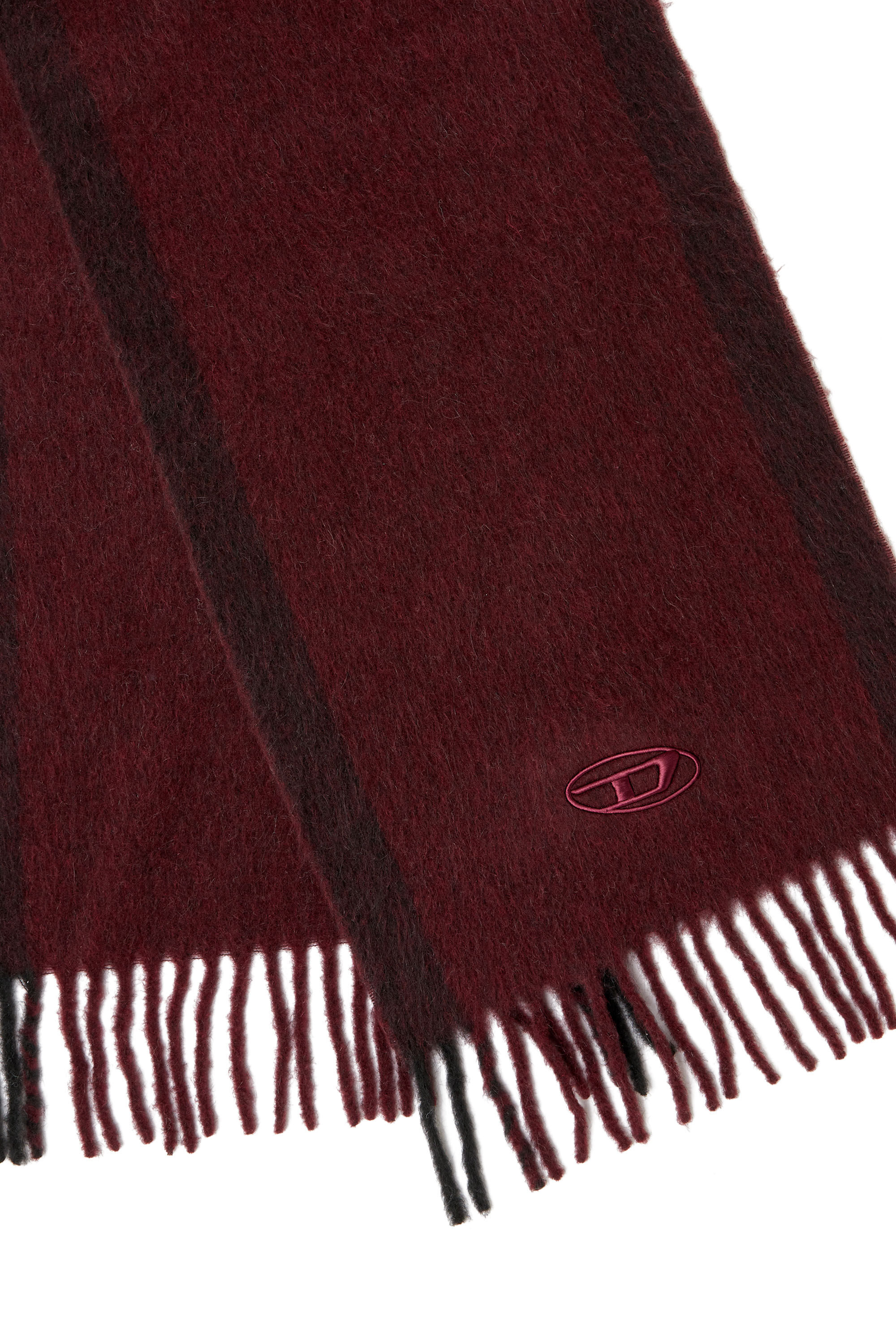 Diesel - FR-S-OLID, Unisex's Jacquard wool scarf in burgundy in Burgundy - 3