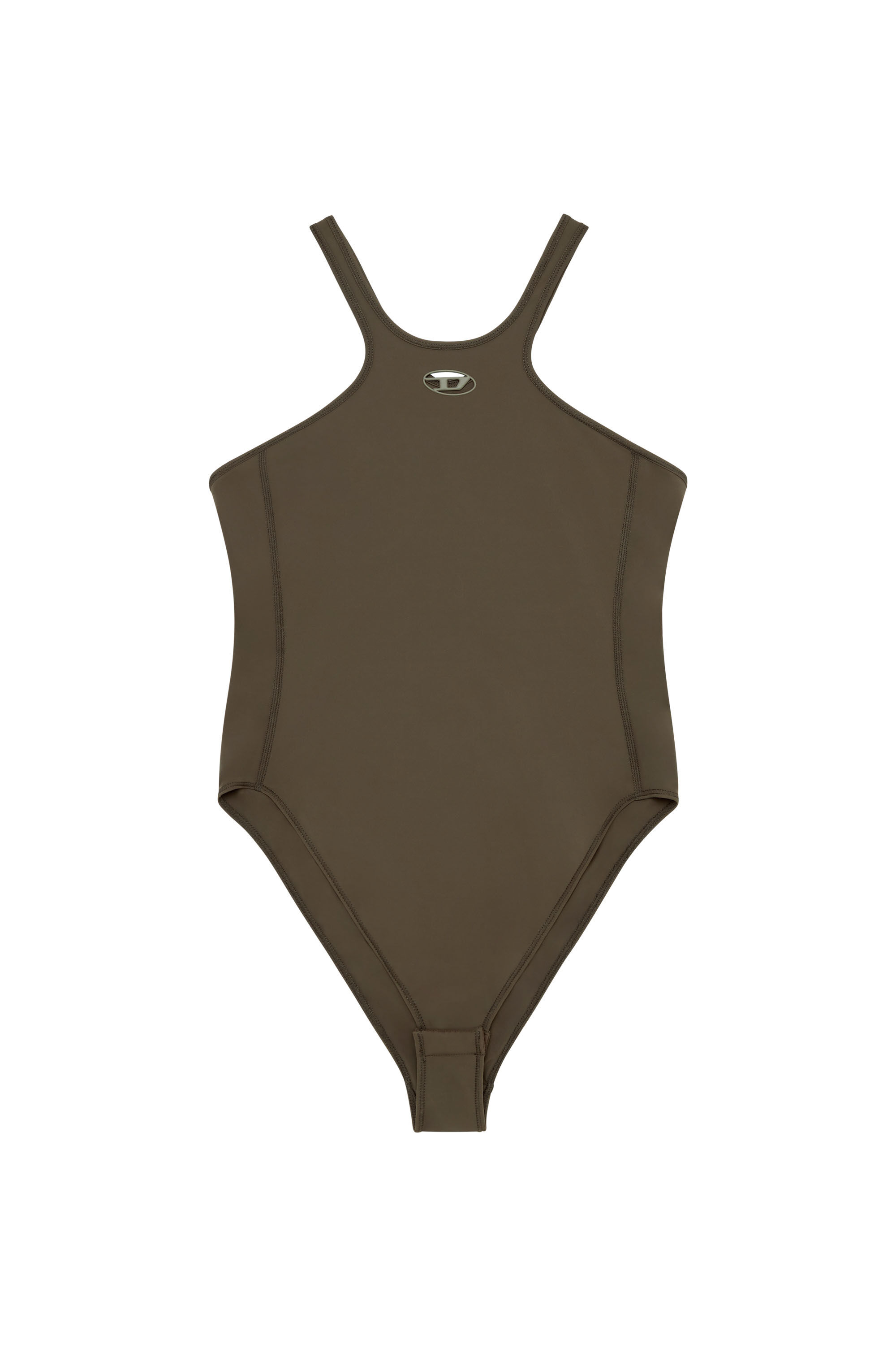 Diesel - CHRISTIE-UTLT, Woman's Stretch bodysuit with Oval D detail in Brown - 1