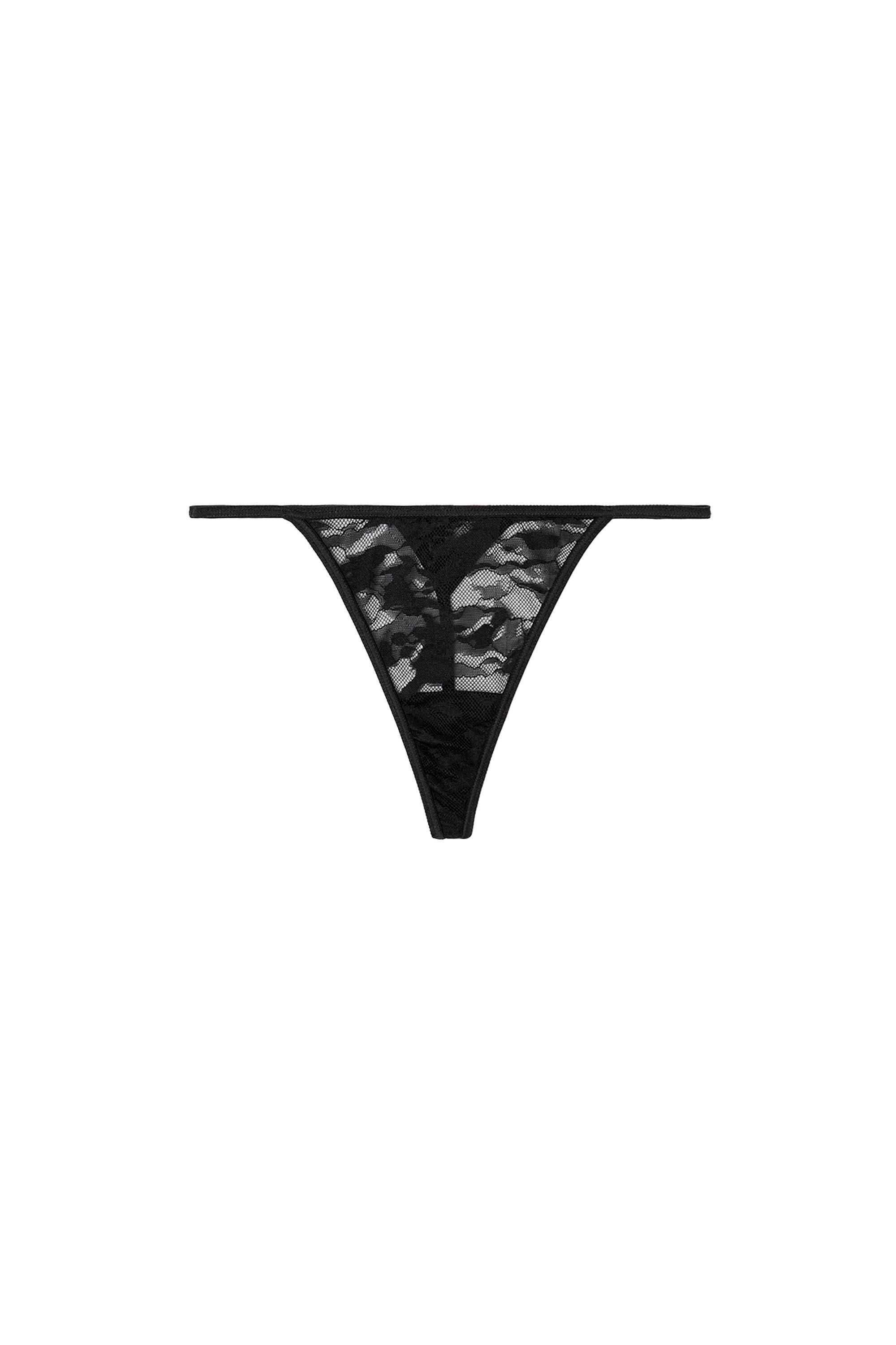 Diesel - STACY-UTLT, Woman's Thong in nylon lace in Black - 2