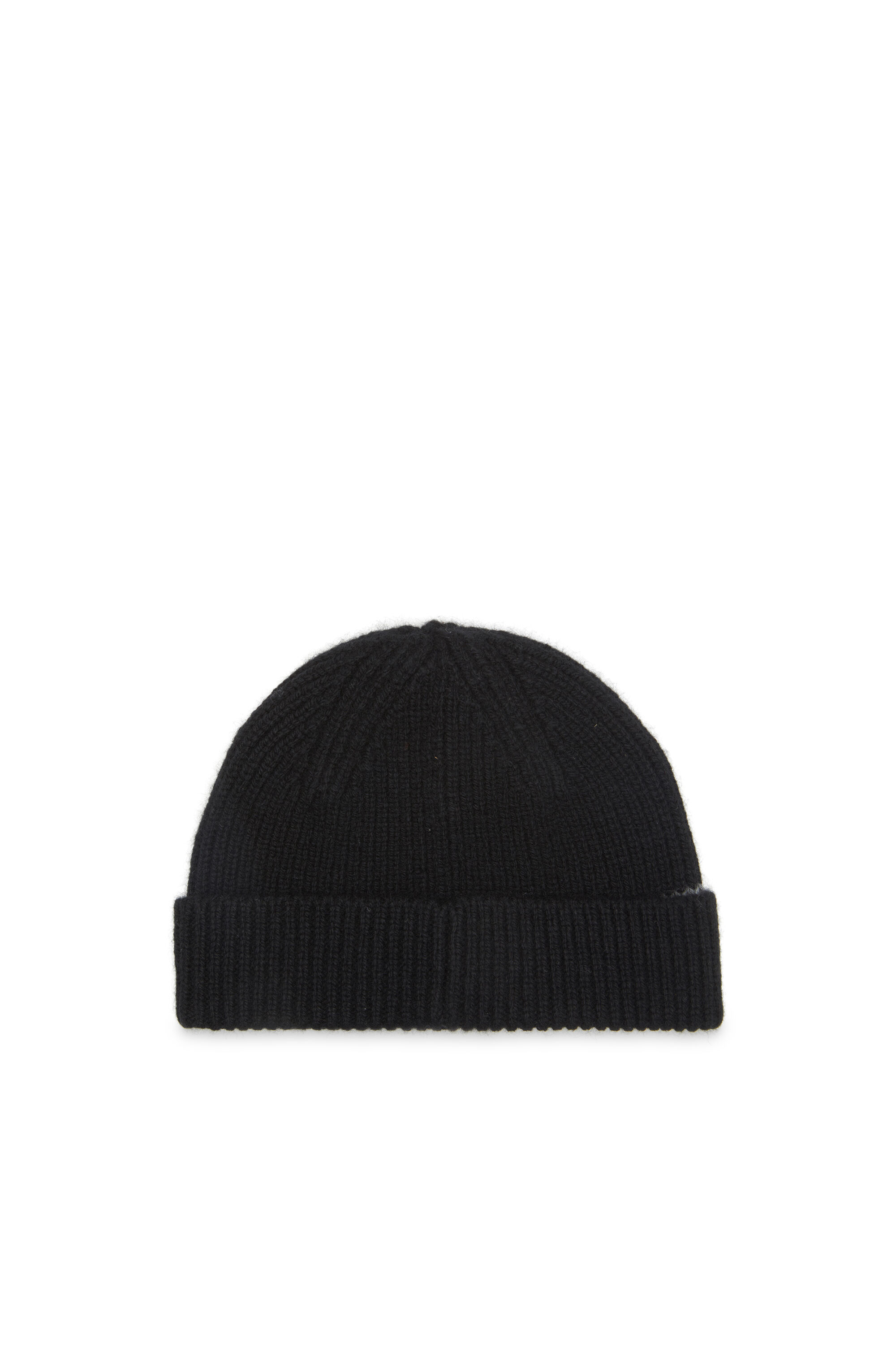 Diesel - K-ARAC, Unisex's Ribbed beanie with Oval D cut-out in Black - 2