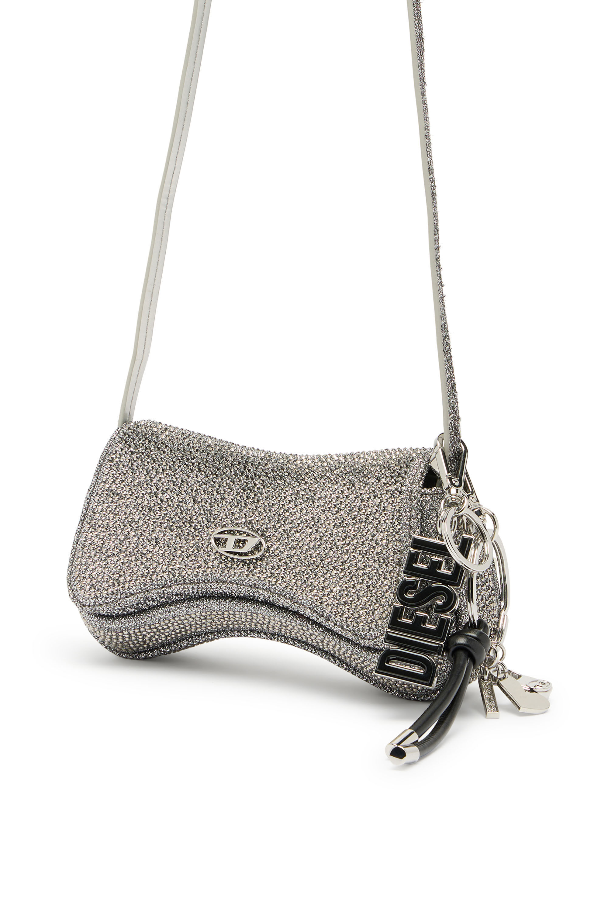 Diesel - PLAY CROSSBODY XS, Woman's Play-Small crossbody bag with crystal in Silver - 7