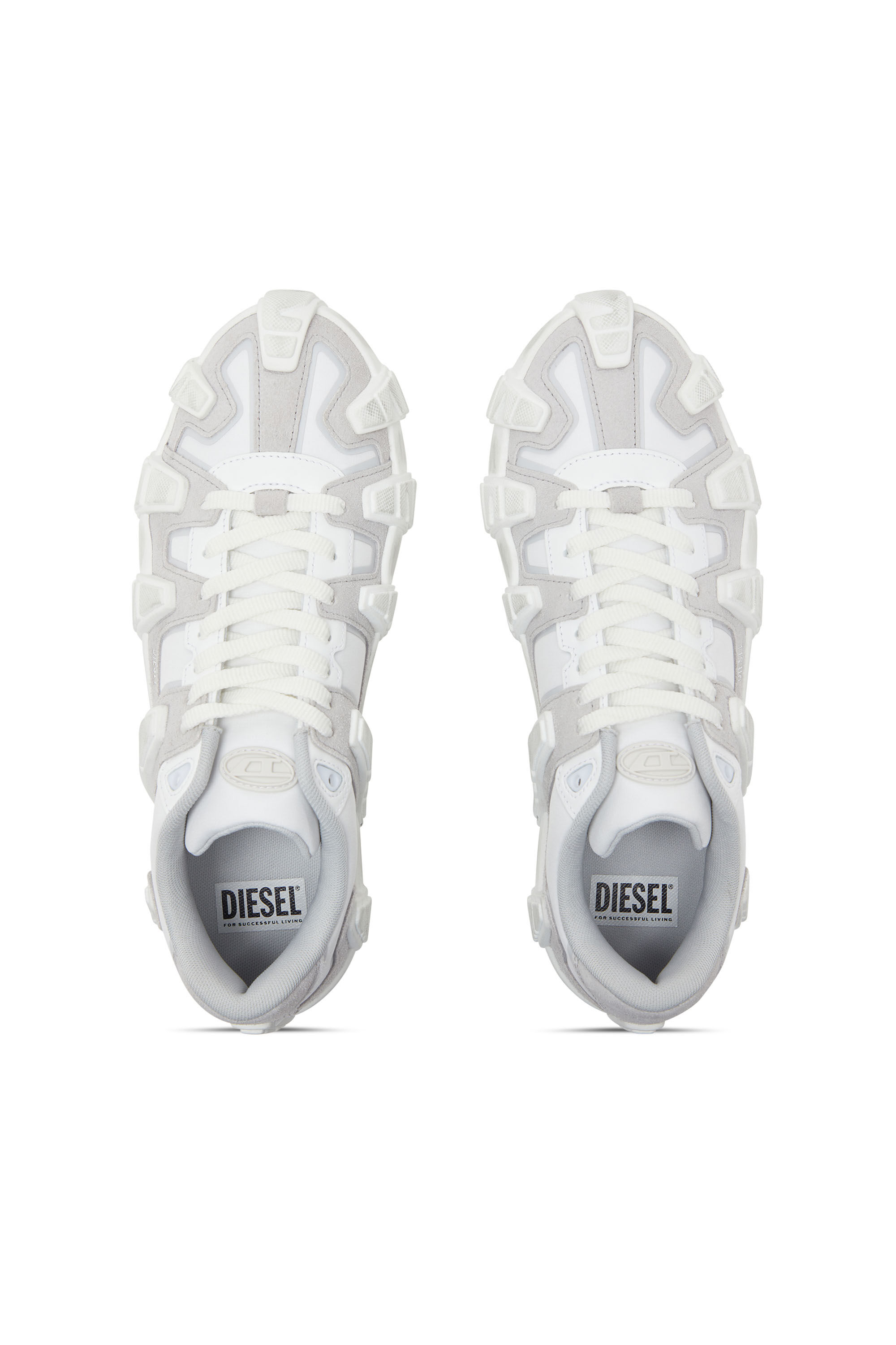 Diesel - S-D-GRIFFE LOW, Man's S-D-Griffe - Nylon sneakers in White/Grey - 4