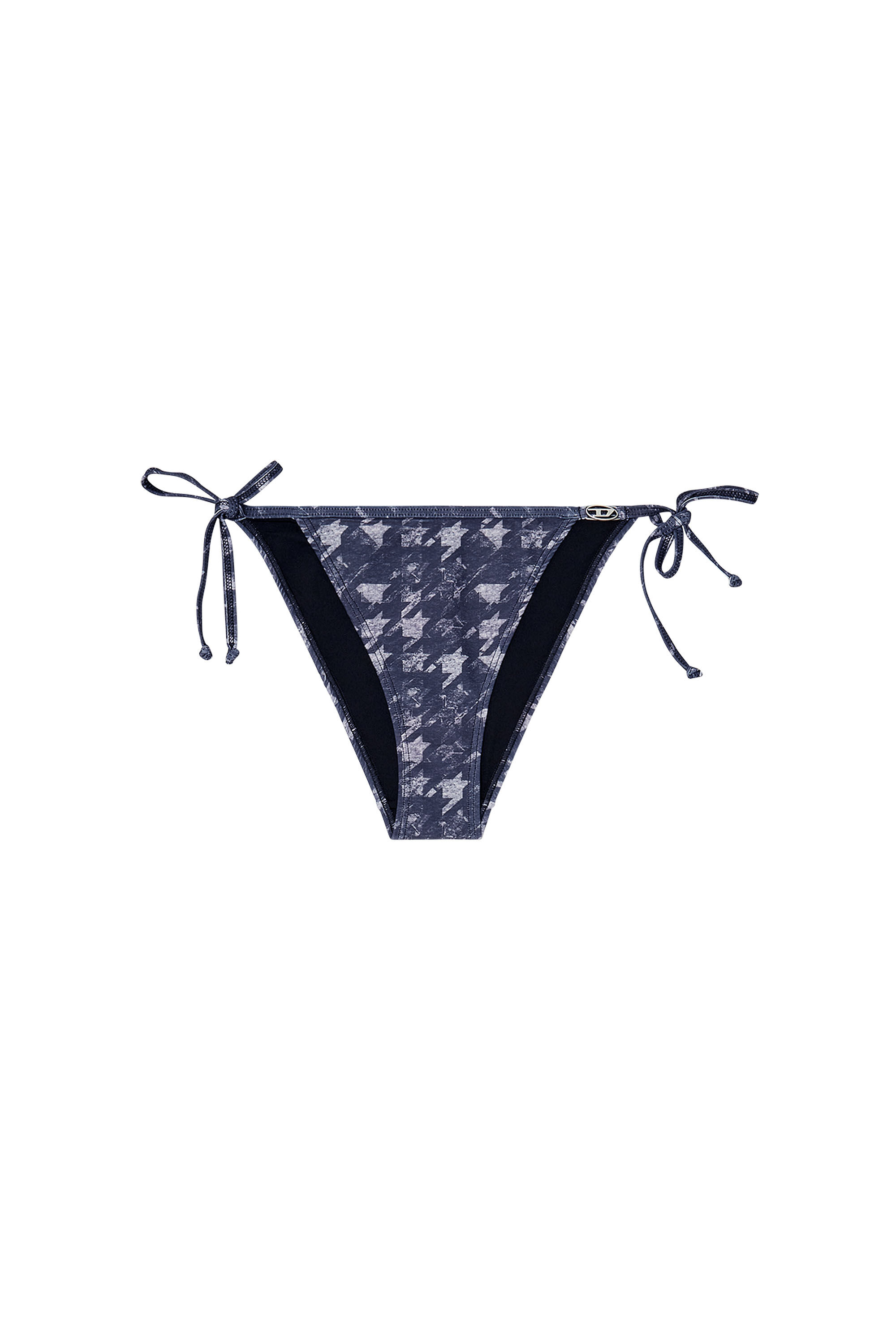 Diesel - BRIGITTES-DNM, Woman's Houndstooth bikini bottoms with side ties in Dark Blue - 4