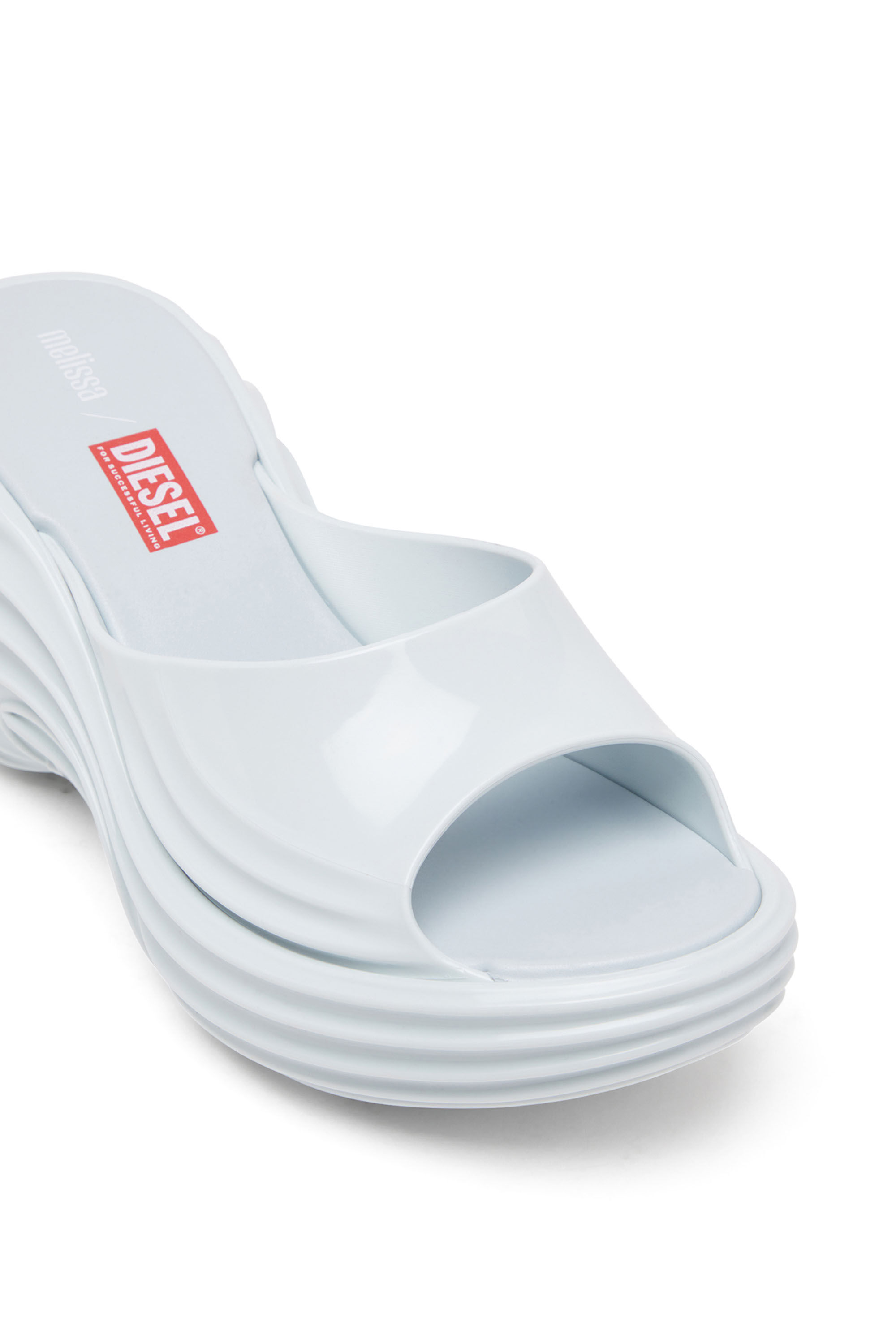 Diesel - MELISSA QUANTUM PLATFORM, Woman's Platform mule in Melflex&reg; in Light Blue - 6