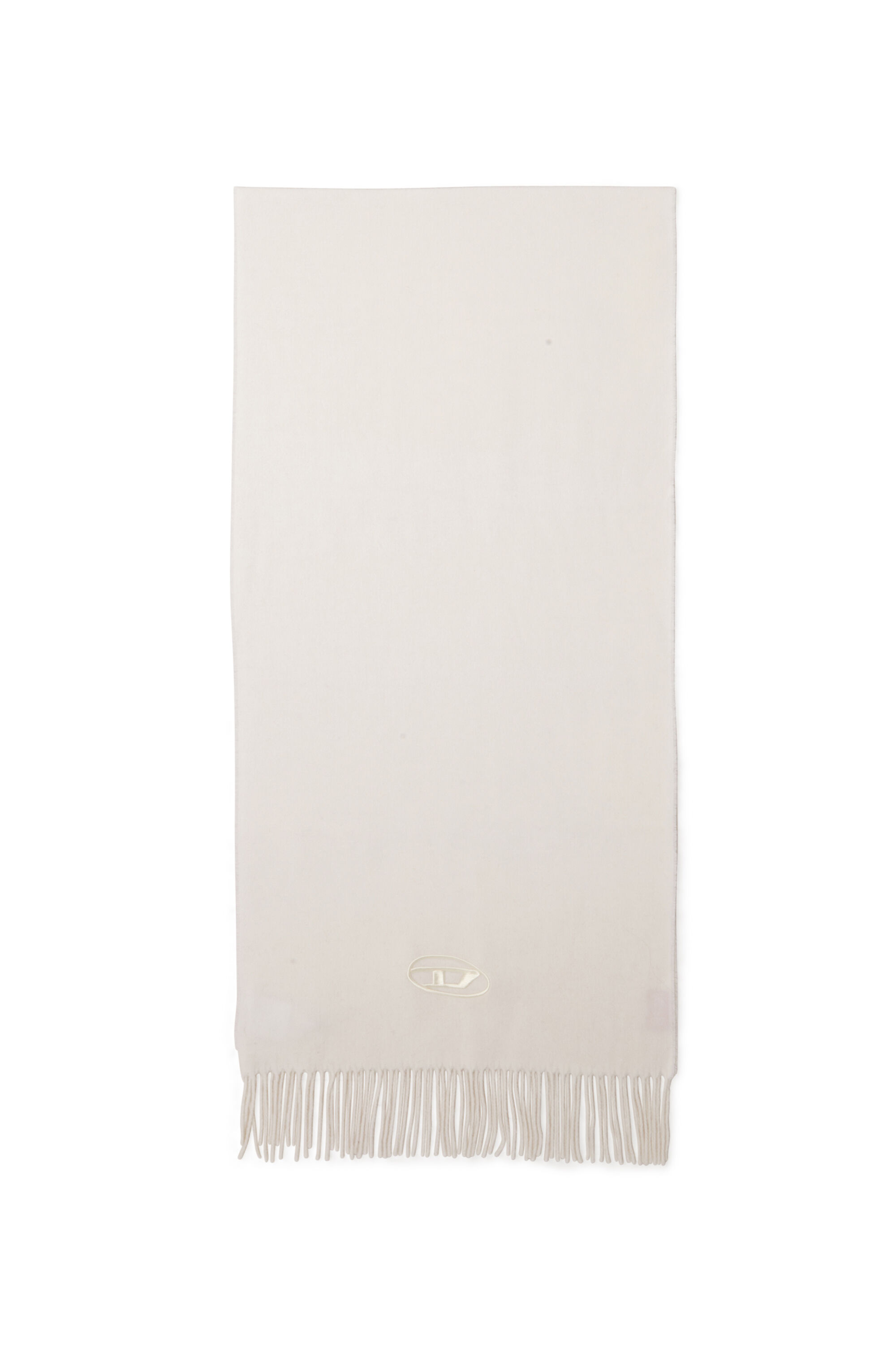 Diesel - S-IMON-D-LONG, Man's Wool-blend scarf with fringed edges in White - 1