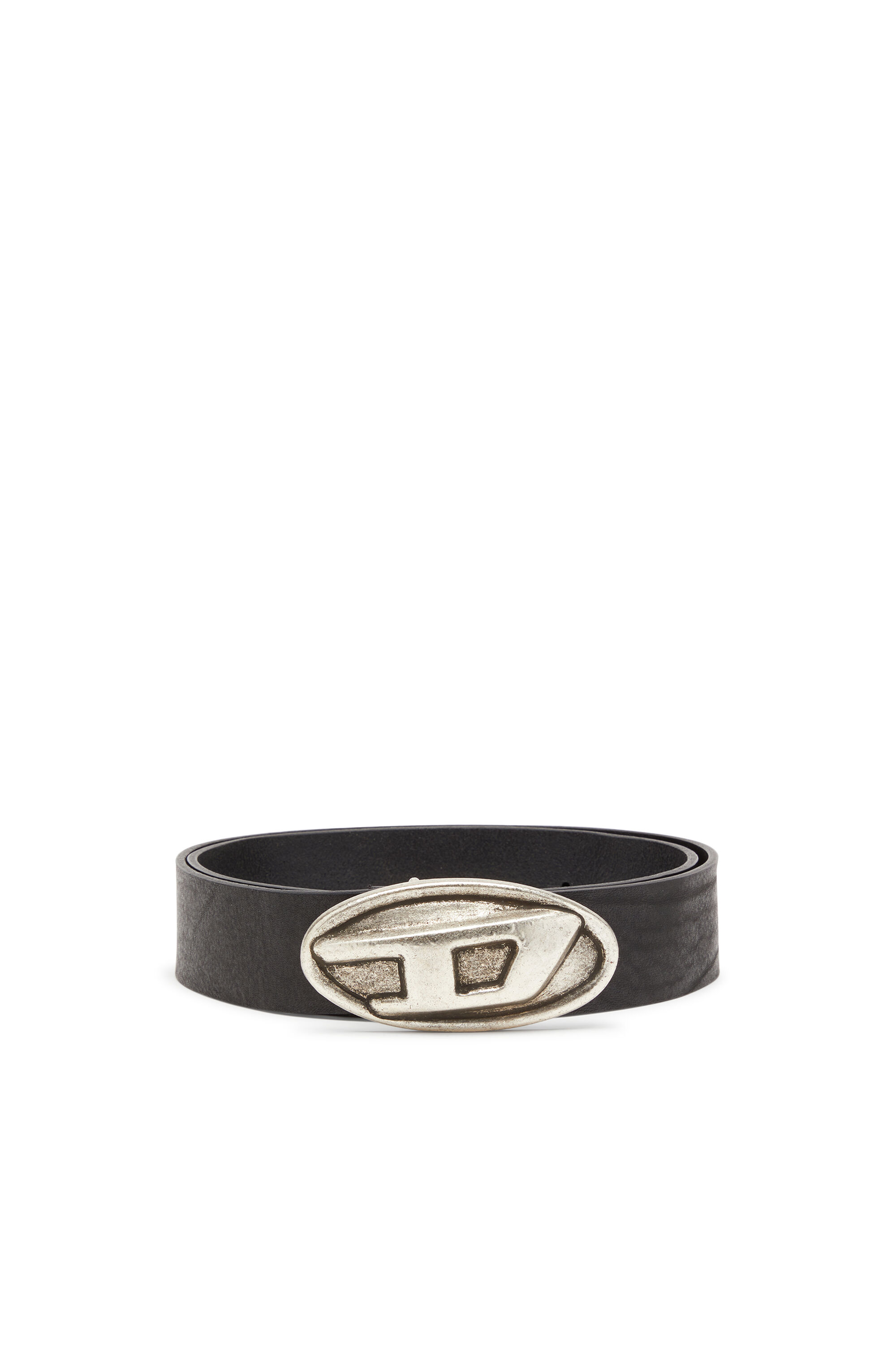 Diesel - B-DOUBLE D, Man's 4 cm belt with Oval D buckle in Black - 1