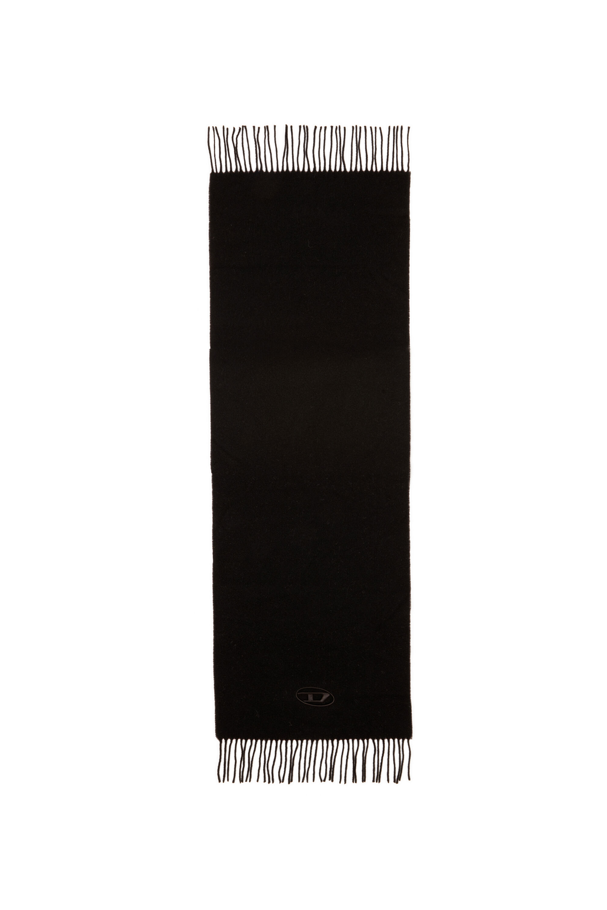 Diesel - S-IMON-D-LONG, Man's Wool-blend scarf with fringed edges in Black - 2
